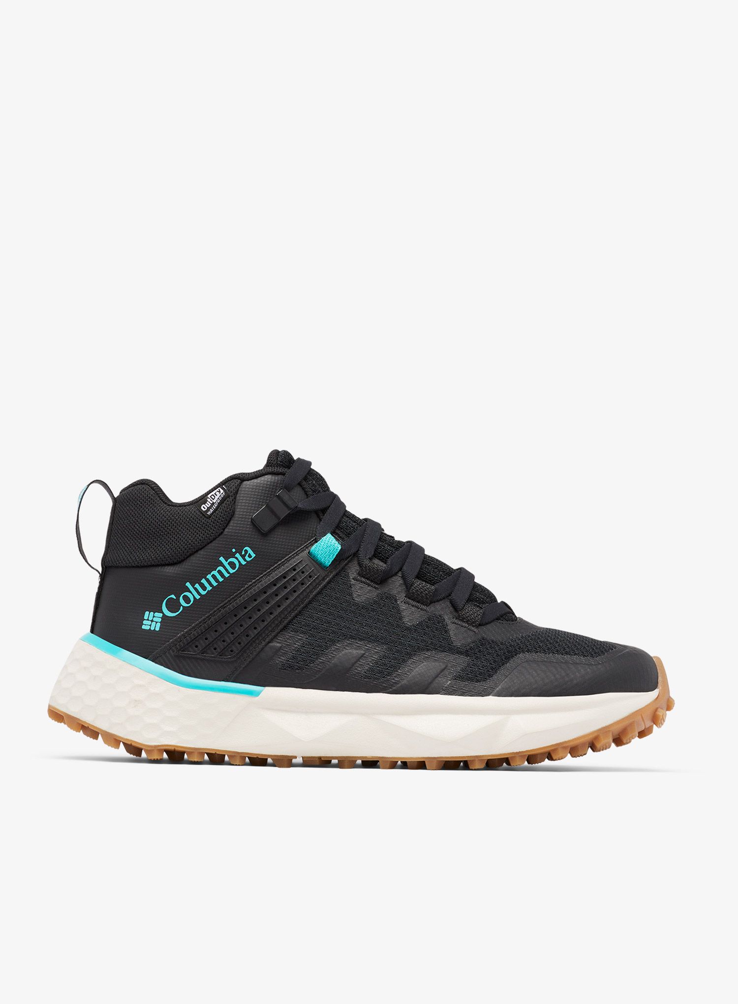 Turistické boty dámské Columbia Facet 75 Mid Outdry - black/bright aqua