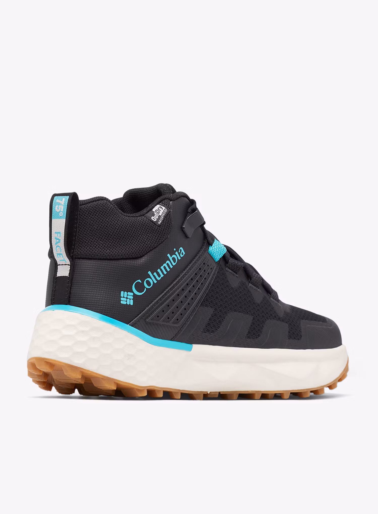 Turistické boty dámské Columbia Facet 75 Mid Outdry - black/bright aqua