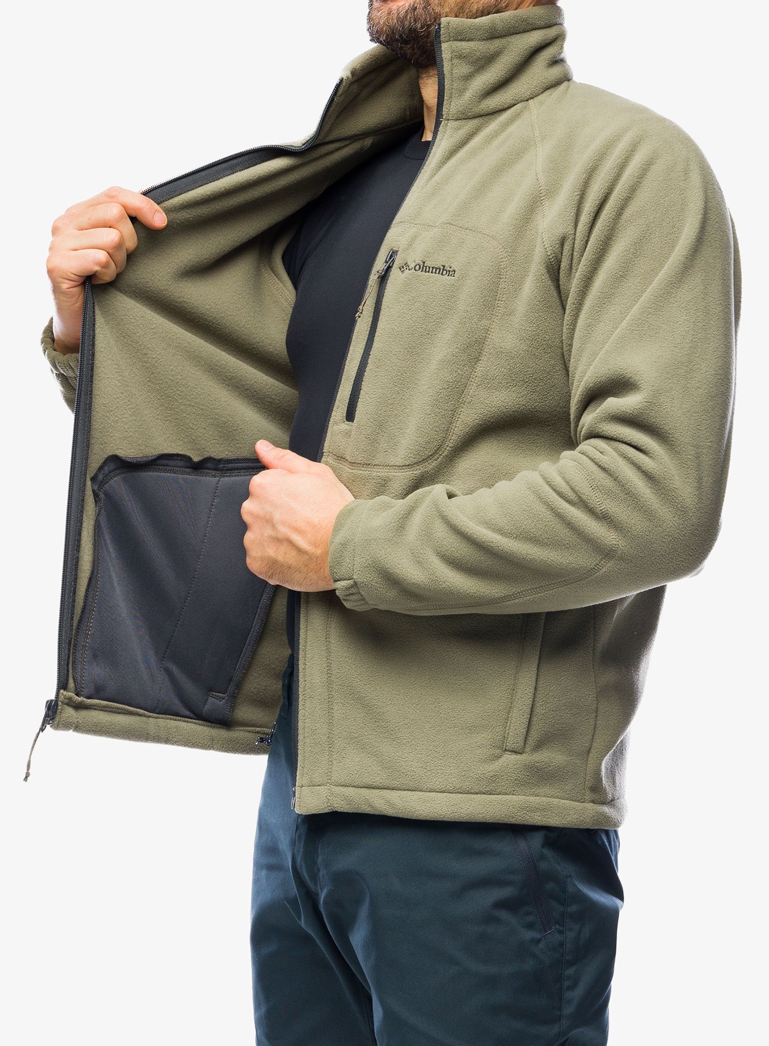 Fleecová bunda Columbia Fast Trek II Full Zip Fleece - stone green