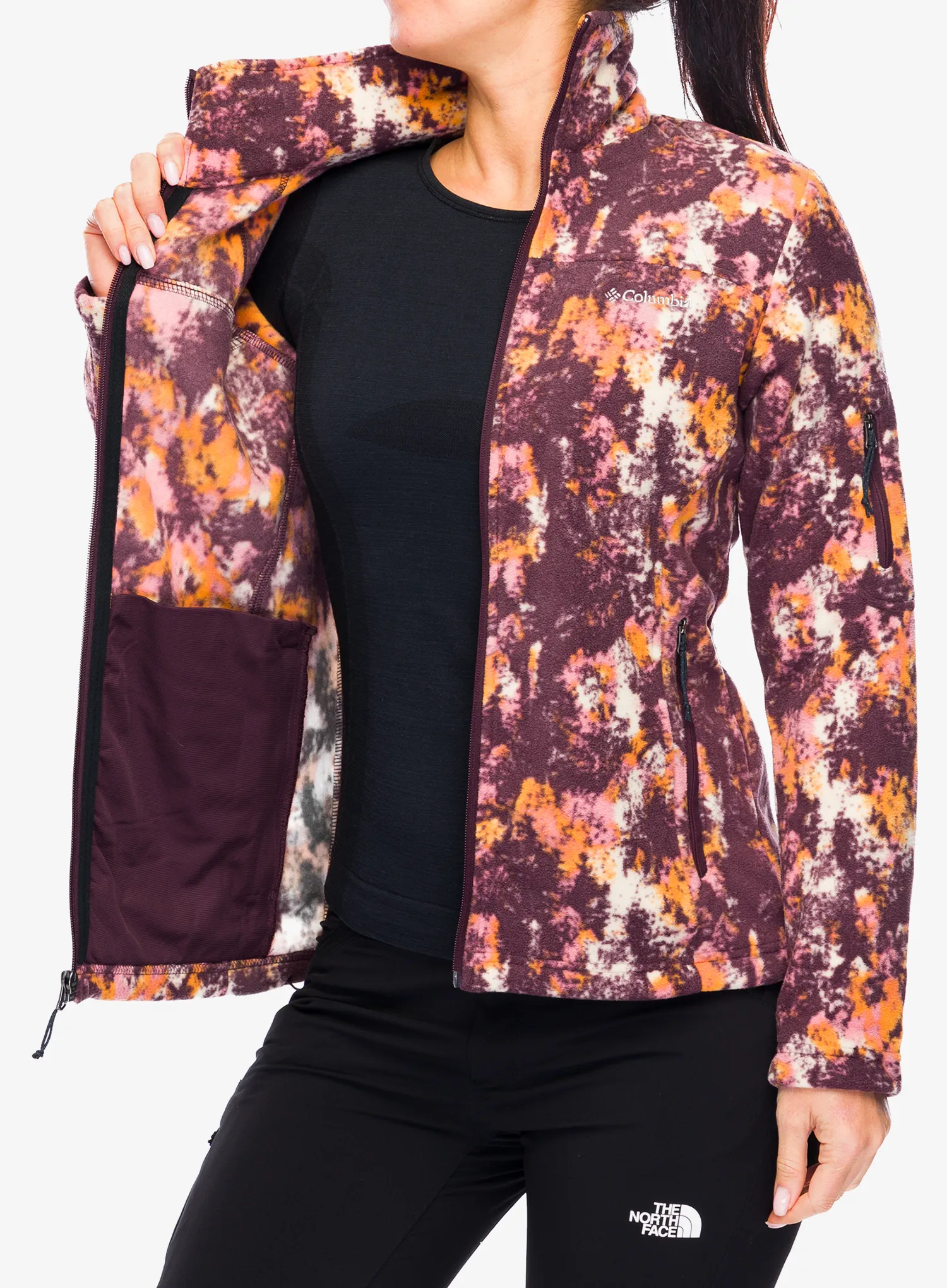 Fleece mikina dámská Columbia Fast Trek Printed Jacket - moonvista timberwild