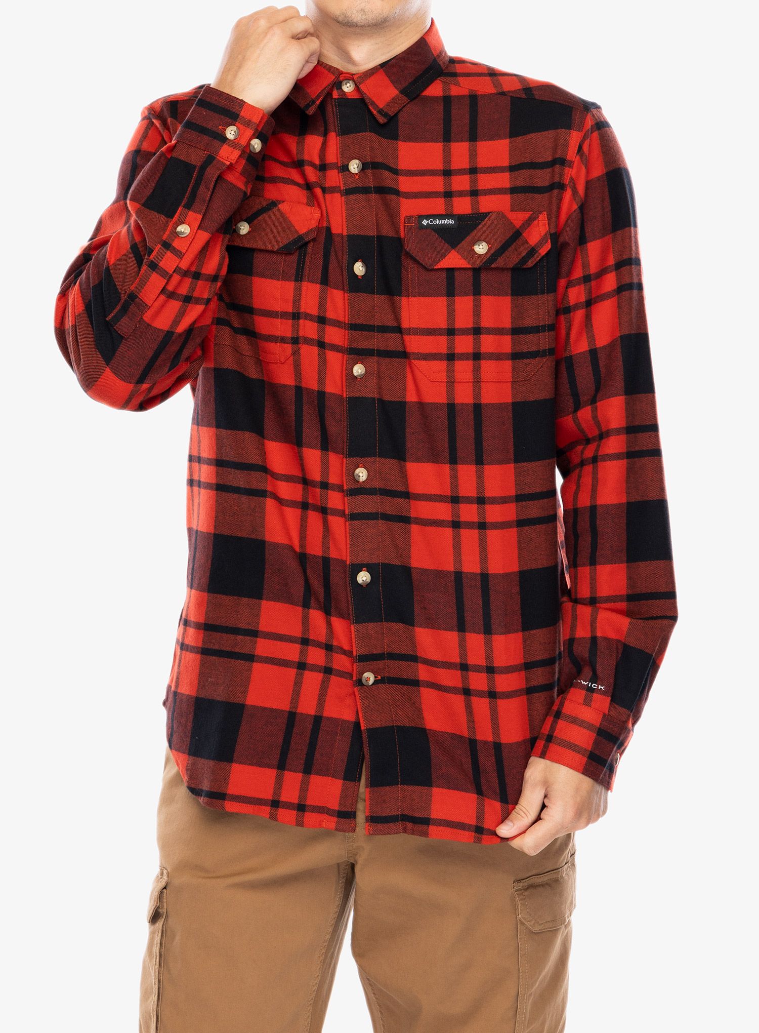Turistická košile Columbia Flare Gun Stretch Flannel - sail red river crossing plaid
