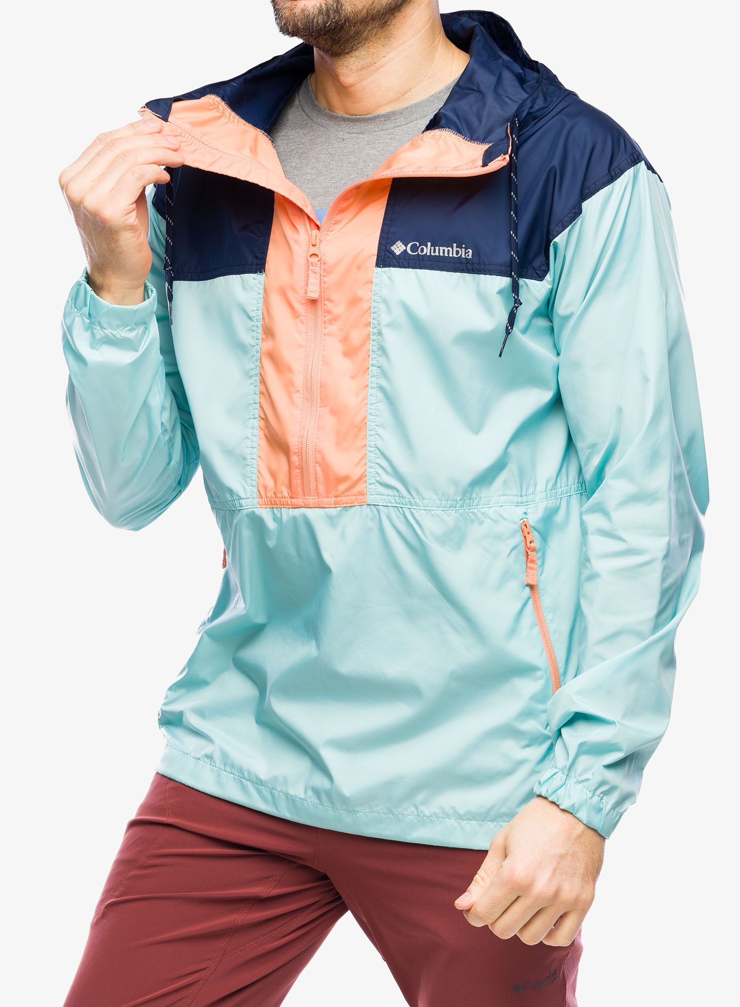Větrovka Columbia Flash Challenger Anorak - spray/coll.navy/apricot fizz