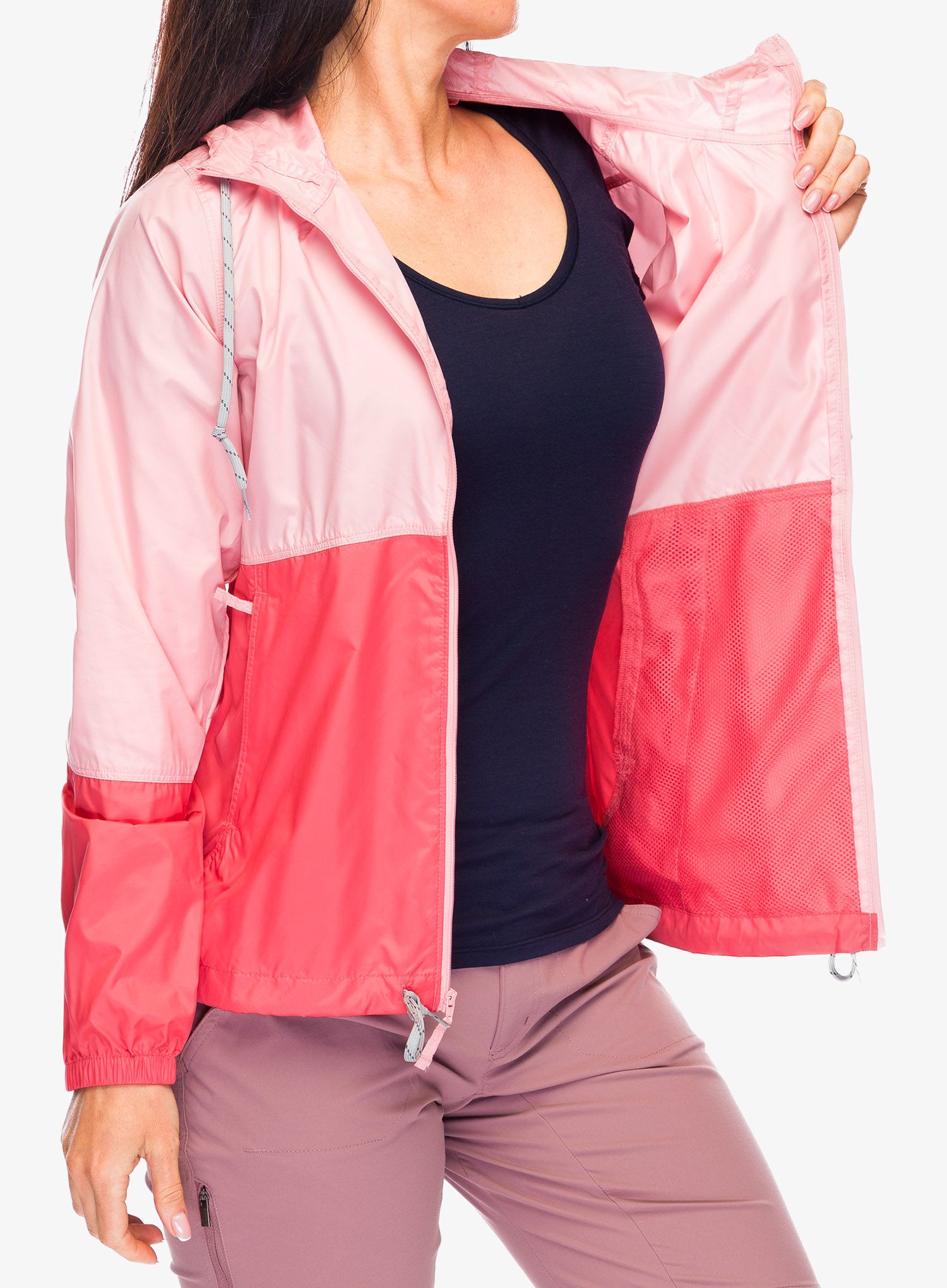 Větrovka dámská Columbia Flash Forward Windbreaker - salmon rose/juicy