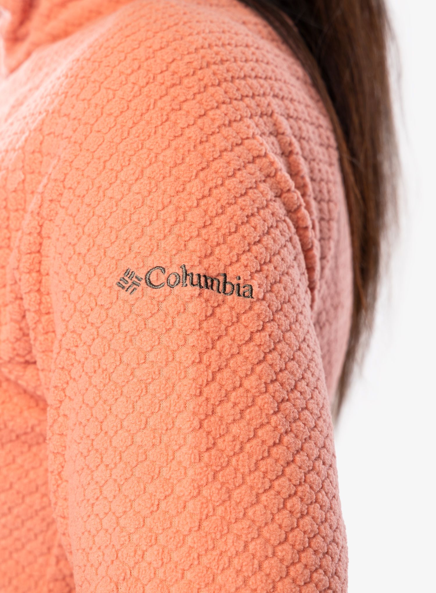 Dámská mikina Columbia Glacial IV Print 1/2 Zip - faded peach quilt pattern