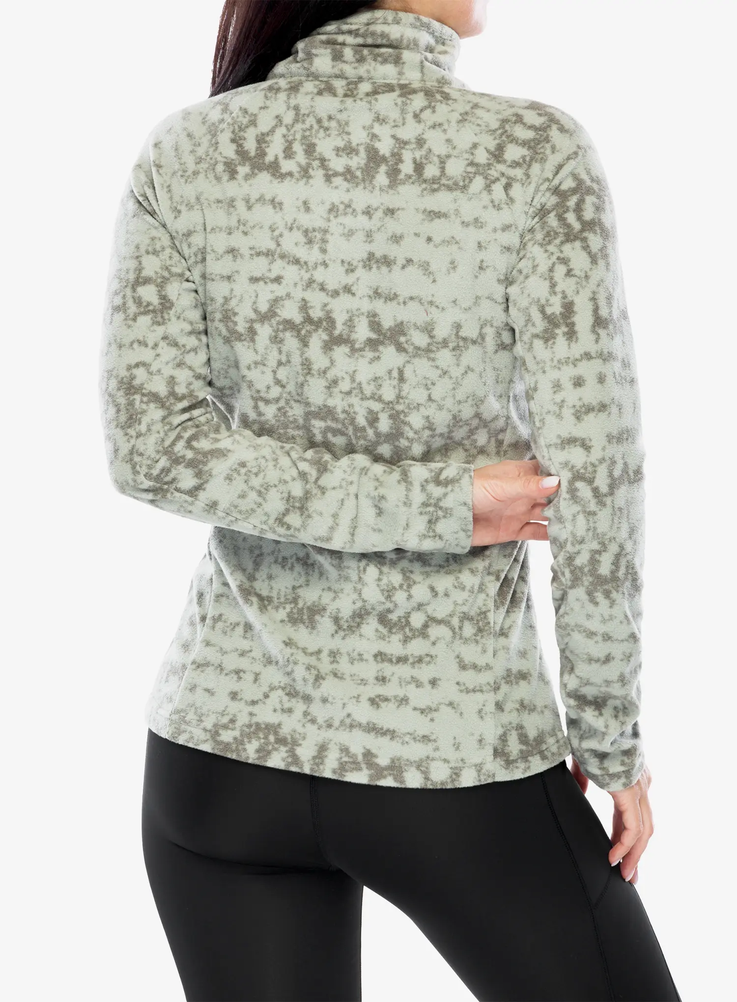 Dámská mikina bez kapuce Columbia Glacial IV Print 1/2 Zip - safari stippled stripe