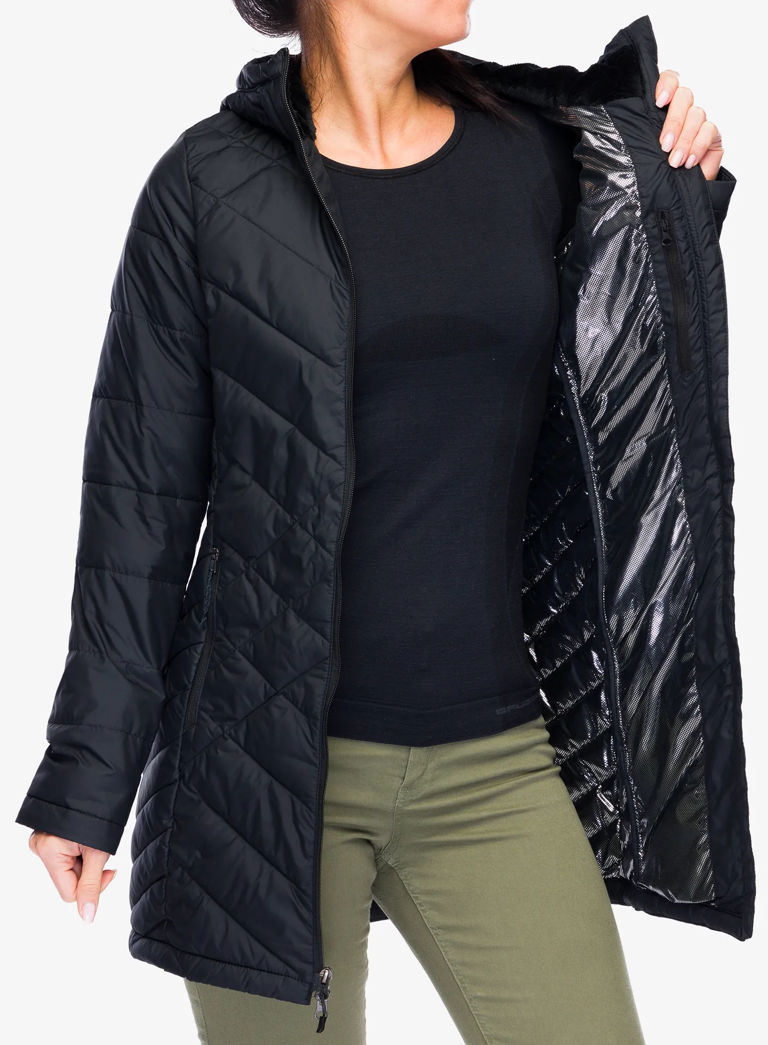 Dámský kabát Columbia Heavenly Long Hooded Jacket - black