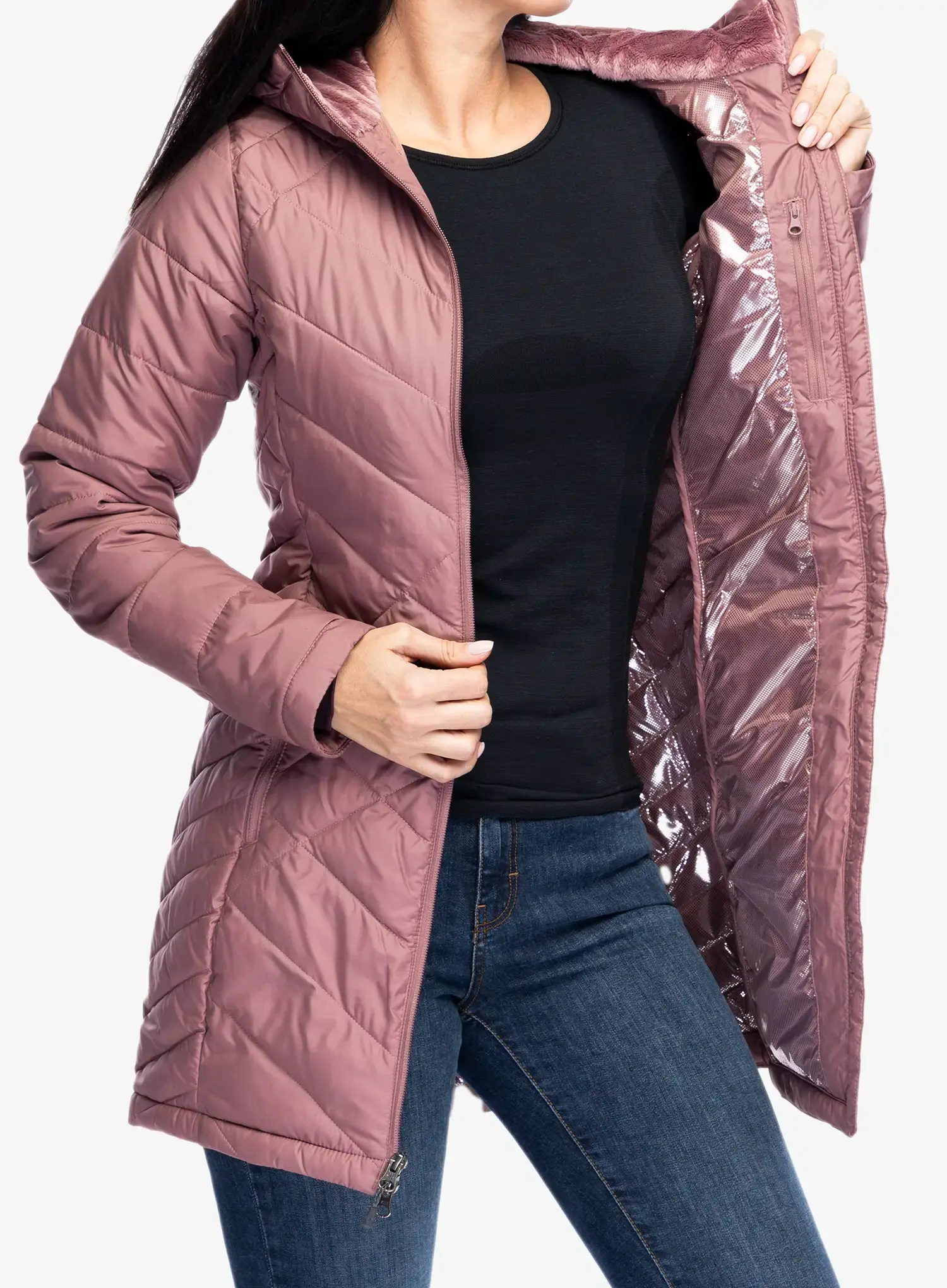 Dámský kabát Columbia Heavenly Long Hooded Jacket - fig