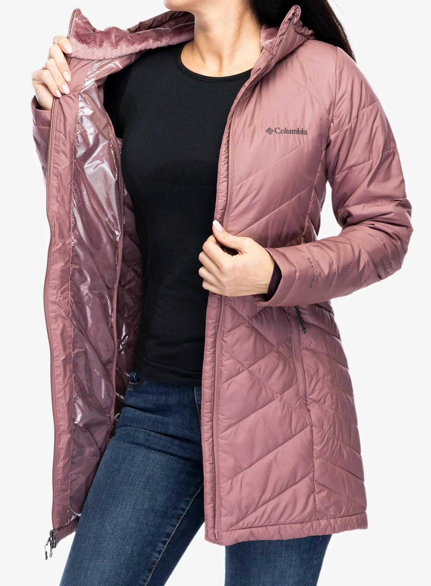 Dámský kabát Columbia Heavenly Long Hooded Jacket - fig