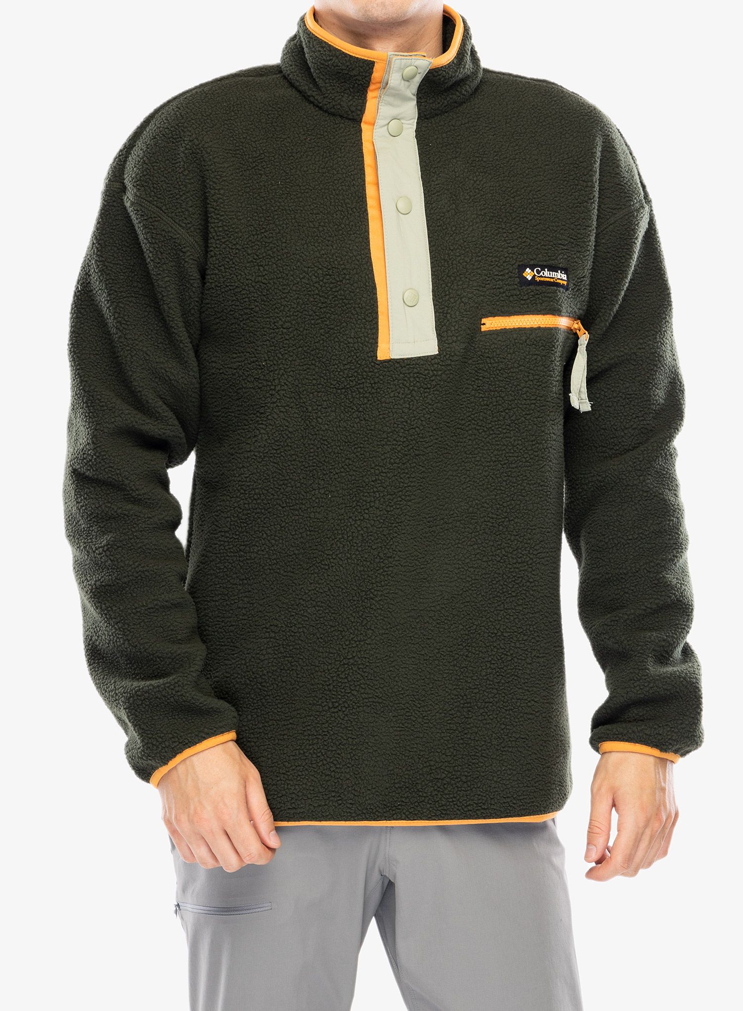 Mikina bez kapuce Columbia Helvetia Half Snap Fleece - greenscape
