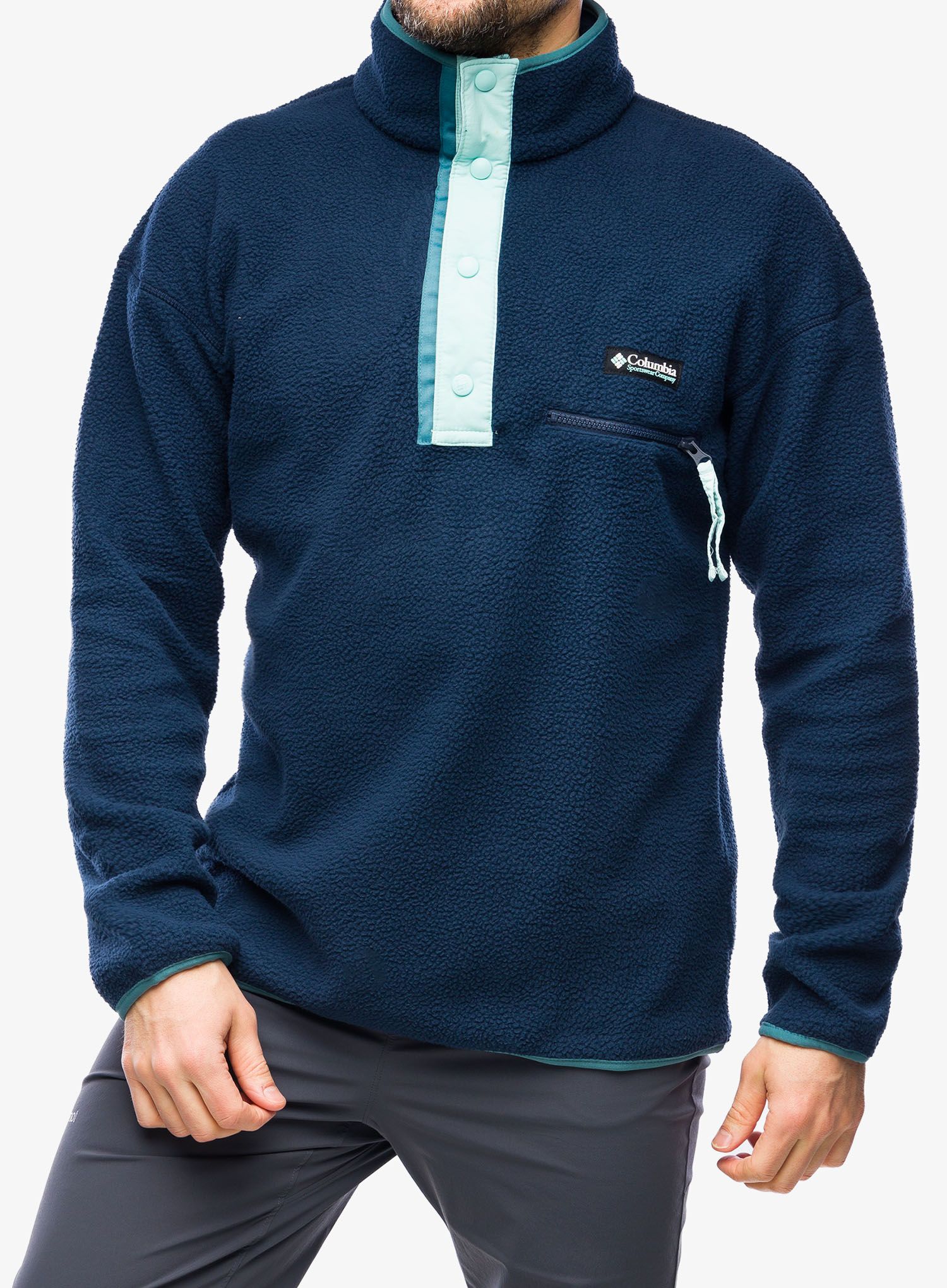 Fleece mikina Columbia Helvetia Half Snap Fleece - navy/spray/cloudburst