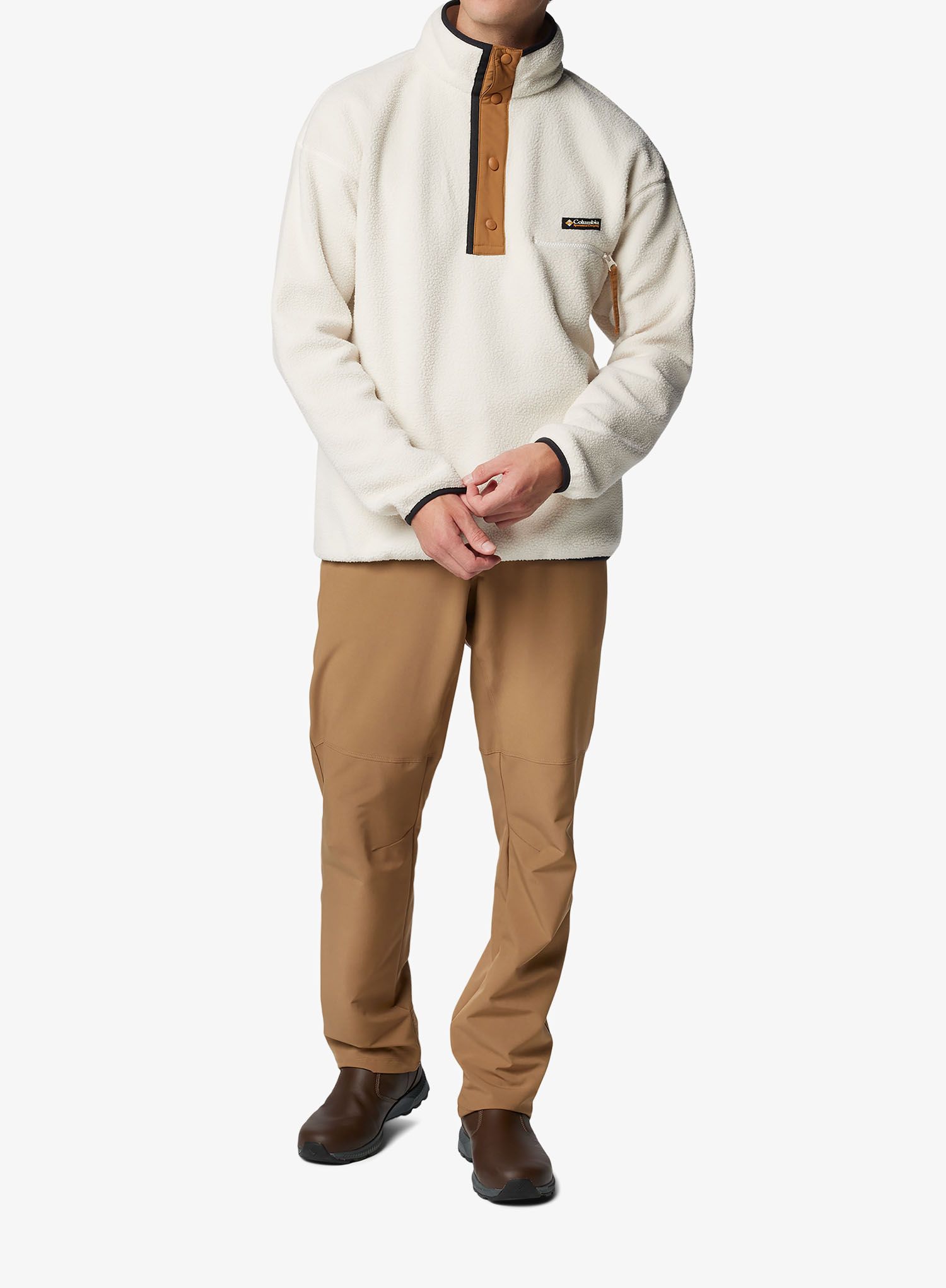 Fleece mikina Columbia Helvetia Half Snap Fleece - chalk