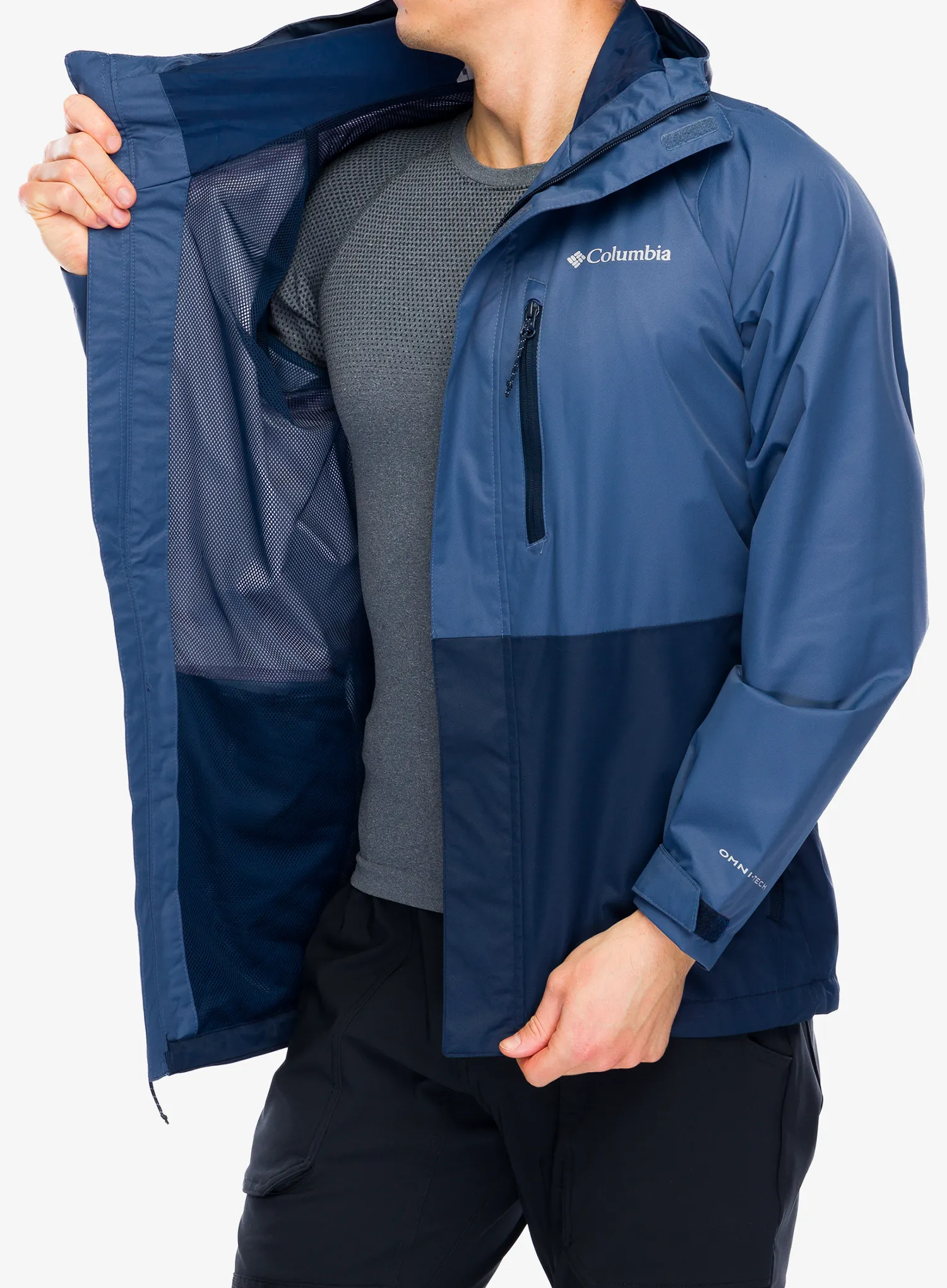 Bunda do deště Columbia Hikebound Jacket - dark mountain/collegiate navy