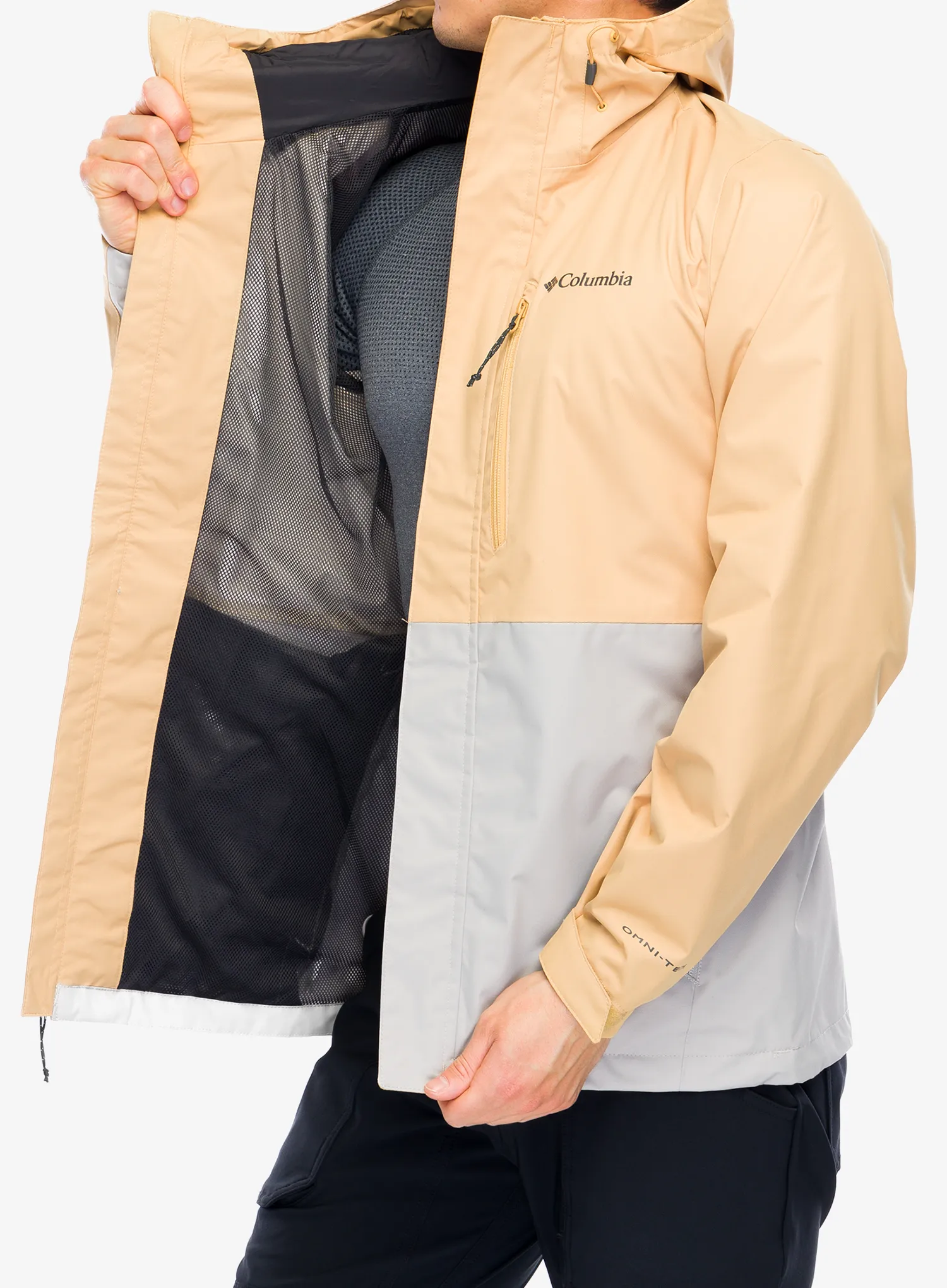 Bunda do deště Columbia Hikebound Jacket - light camel/flint grey