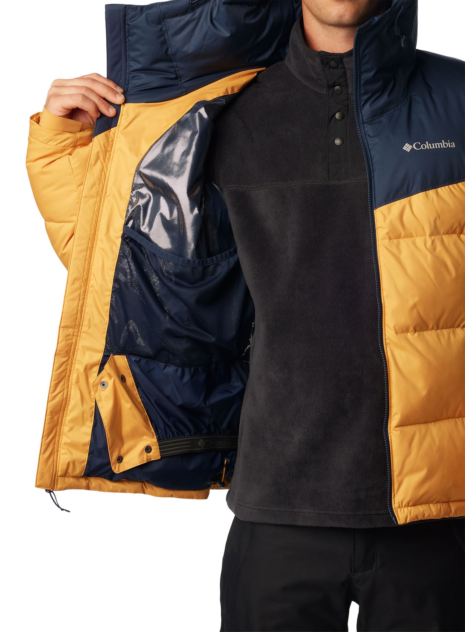 Bunda na lyže Columbia Iceline Ridge Jacket - raw honey/collegiate navy
