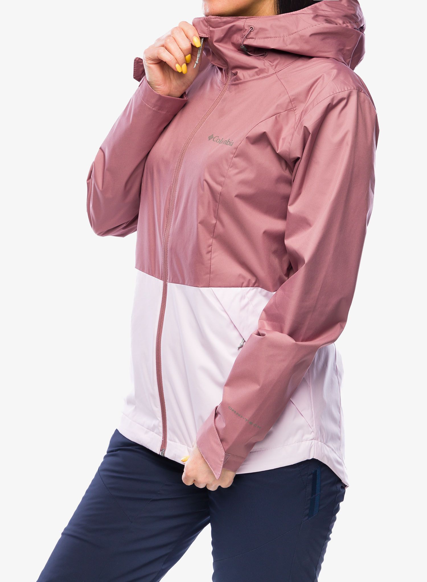 Dámská bunda do deště Columbia Inner Limits III Jacket - fig/pink dawn