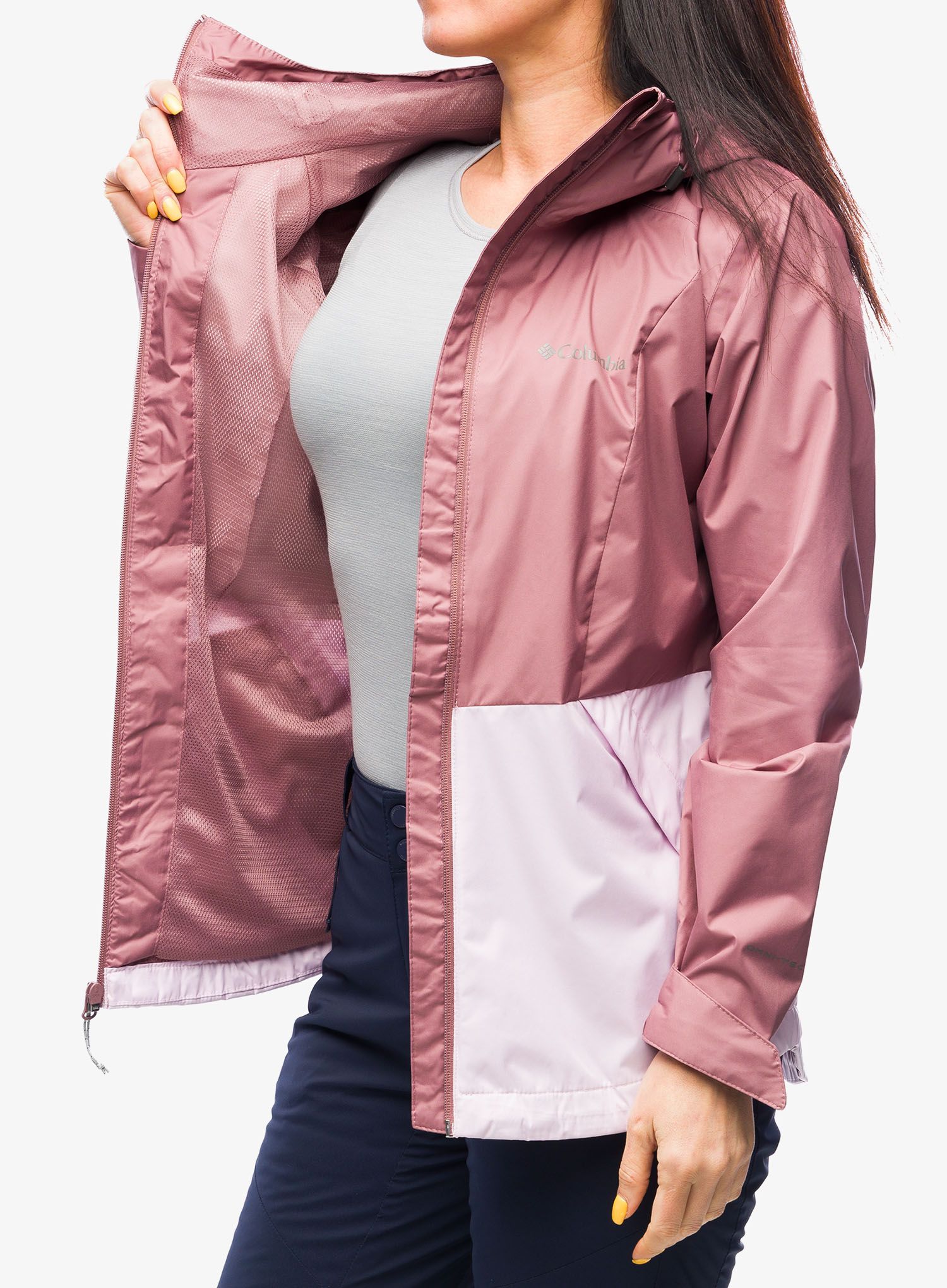 Dámská bunda do deště Columbia Inner Limits III Jacket - fig/pink dawn