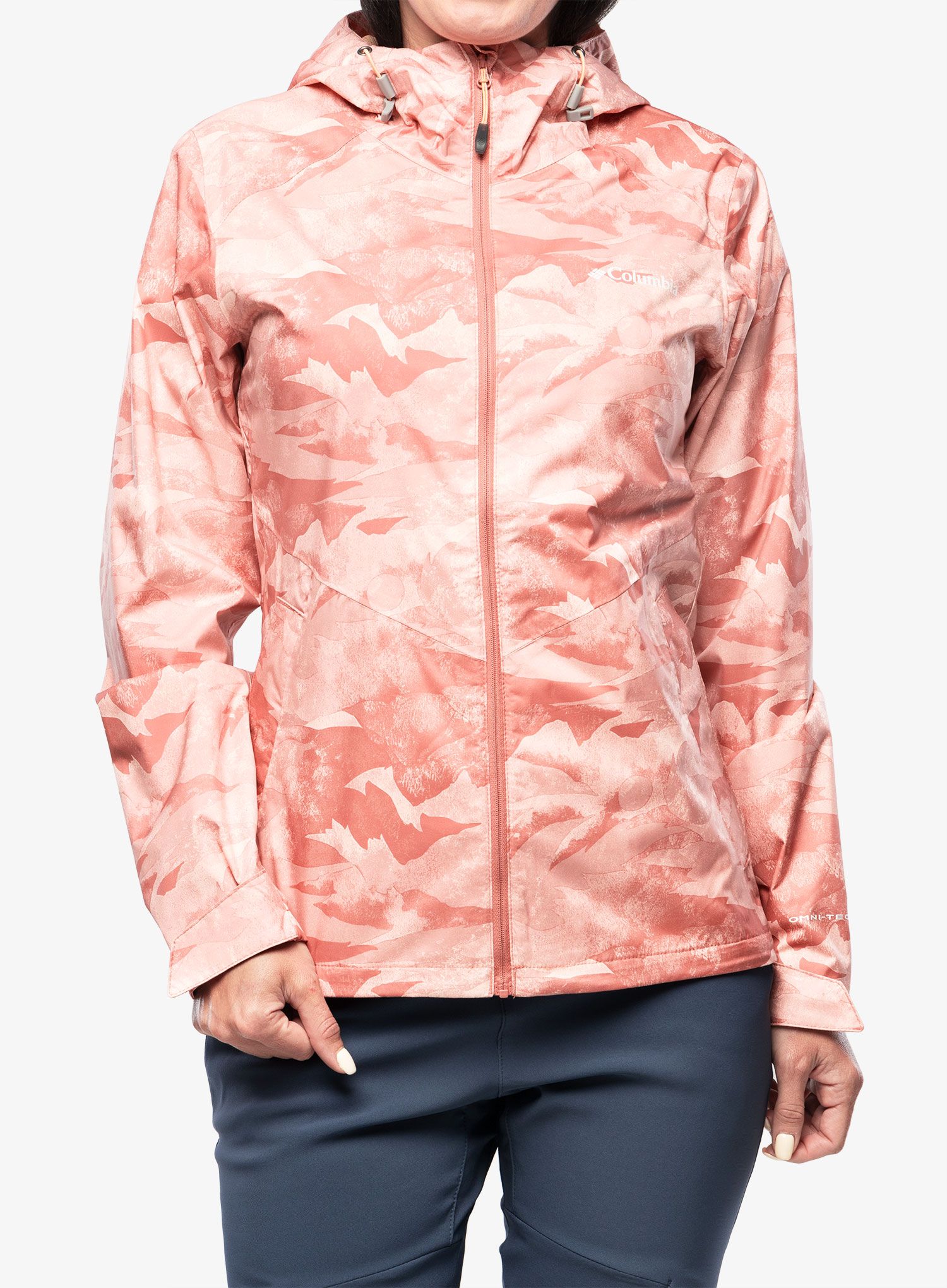 Dámská bunda do deště Columbia Inner Limits II Jacket - dark coral coastline print