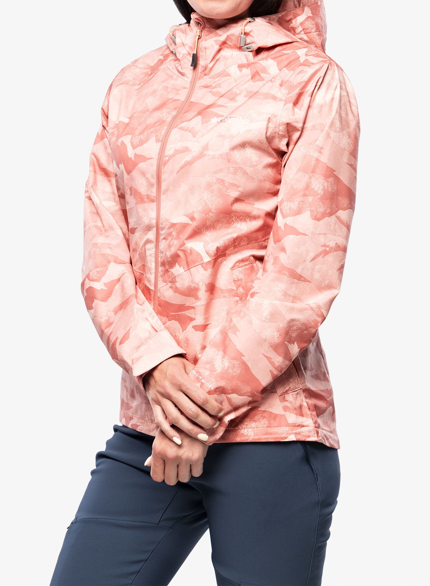 Dámská bunda do deště Columbia Inner Limits II Jacket - dark coral coastline print
