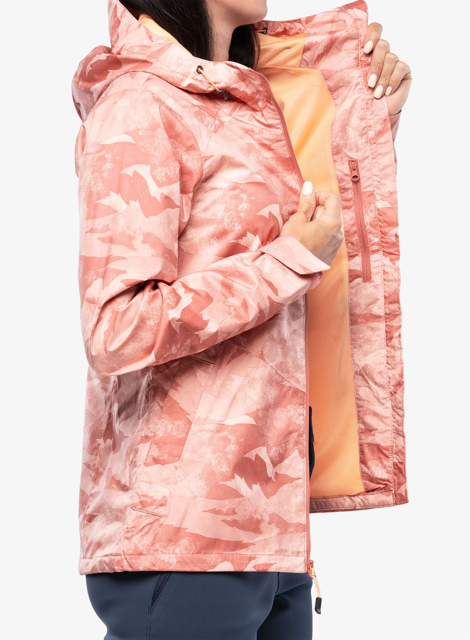 Dámská bunda do deště Columbia Inner Limits II Jacket - dark coral coastline print