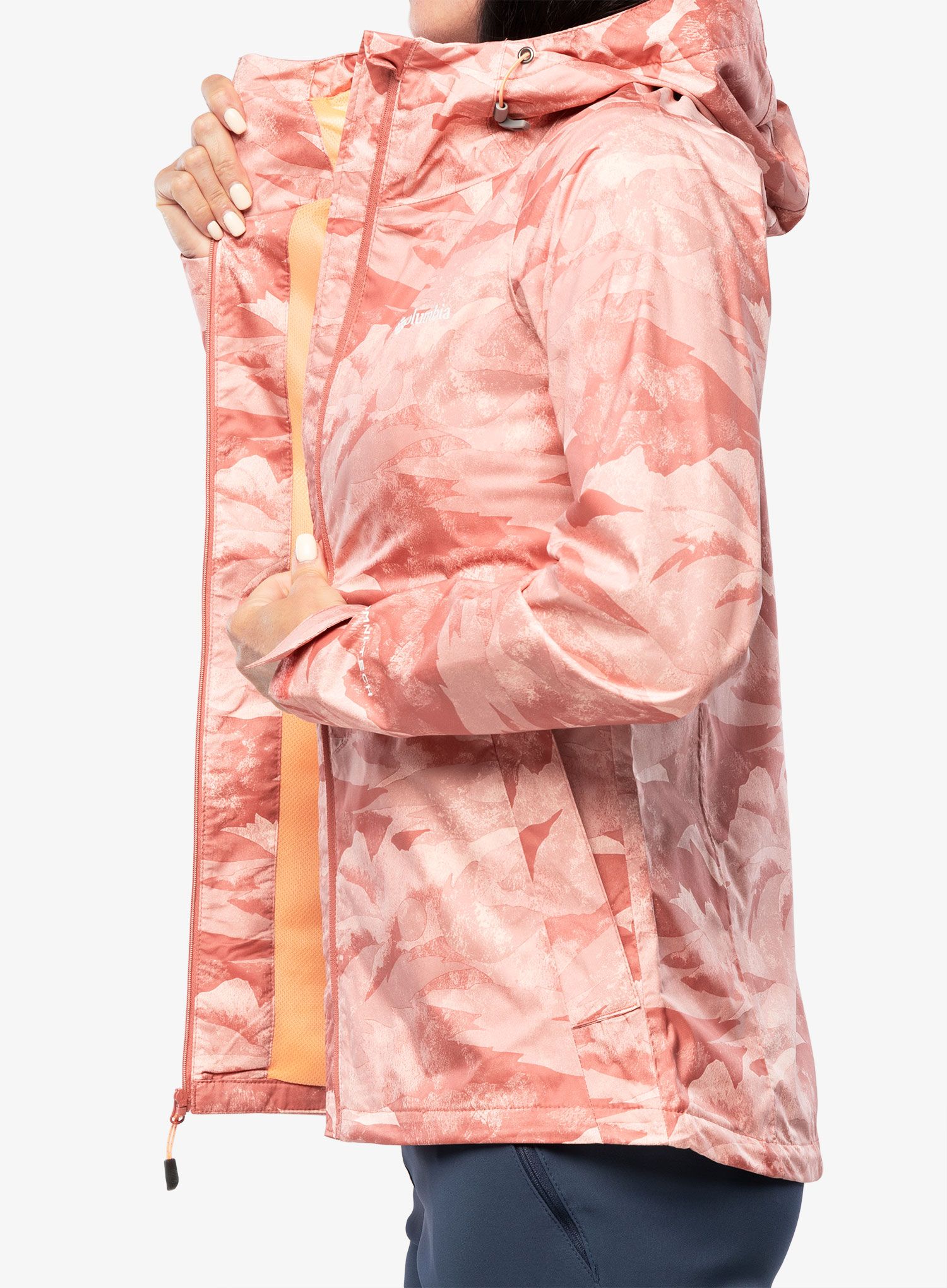 Dámská bunda do deště Columbia Inner Limits II Jacket - dark coral coastline print