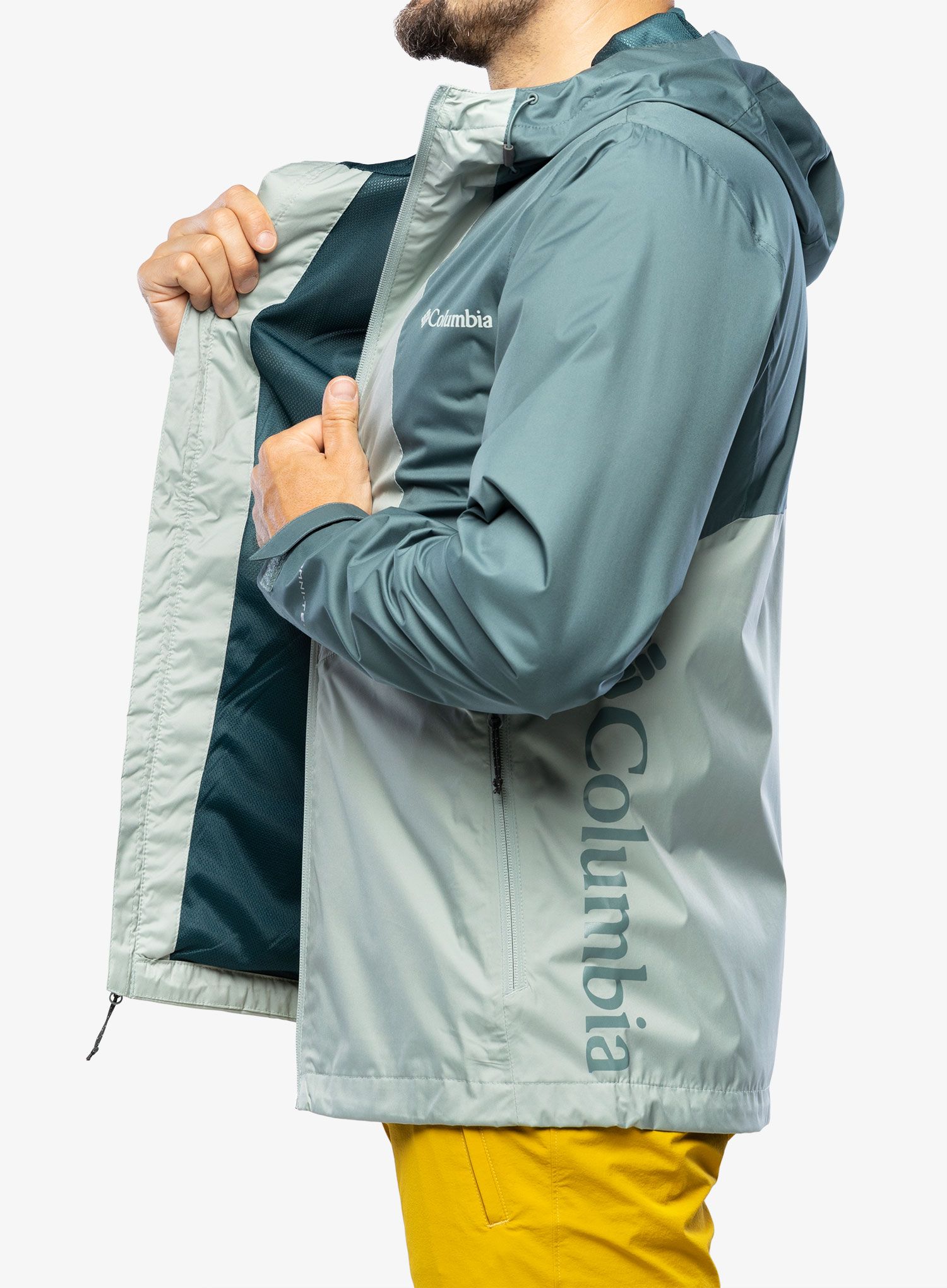 Pánská bunda do deště Columbia Inner Limits II Jacket - niagara/metal