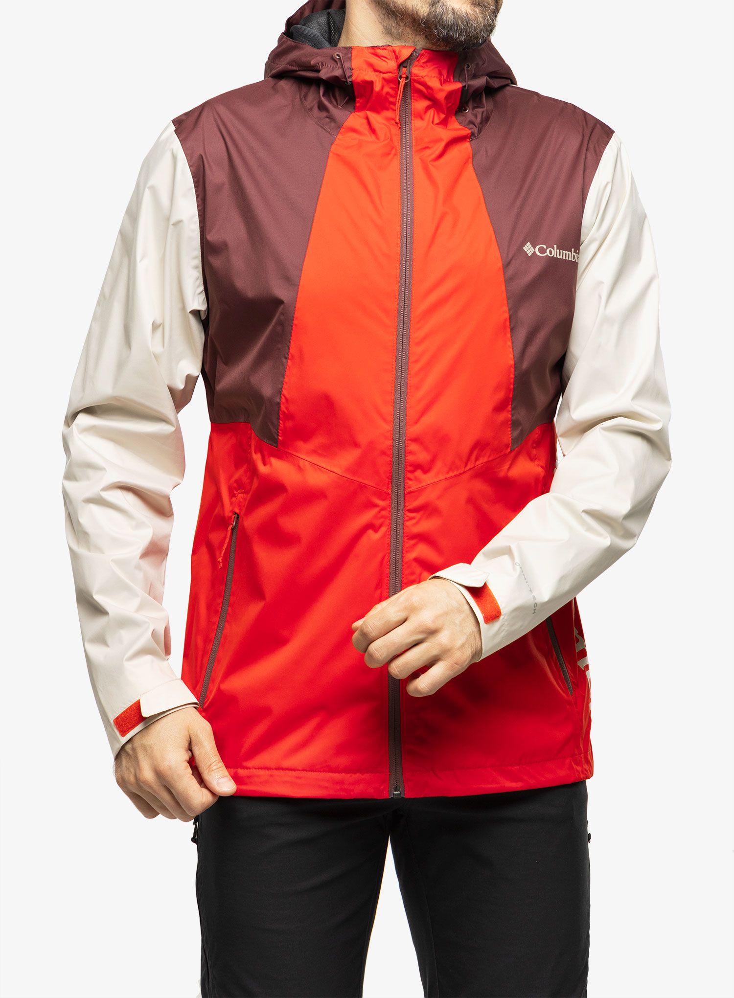 Bunda do deště Columbia Inner Limits II Jacket - spicy/light raisin/chalk