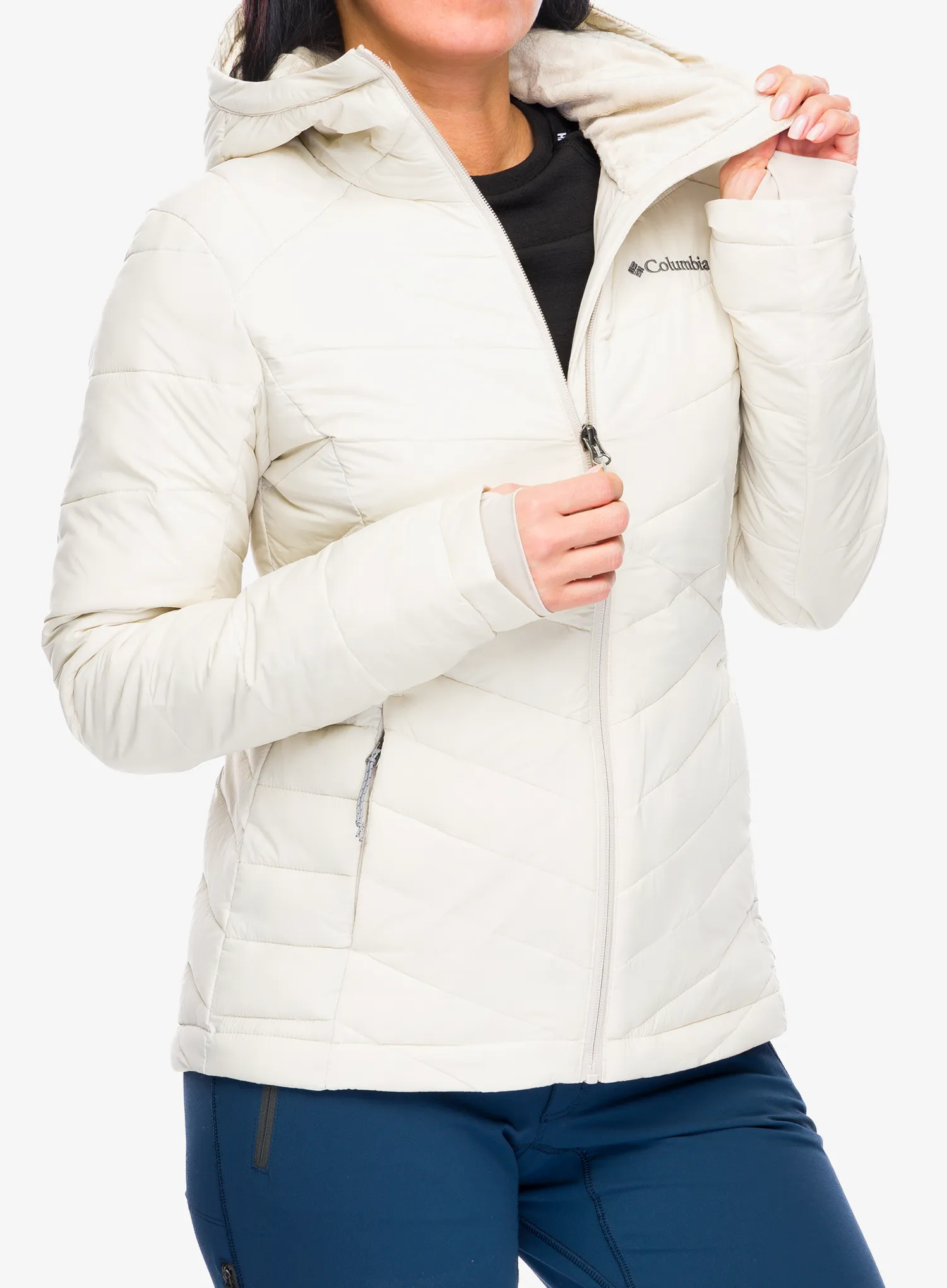Dámská bunda Columbia Joy Peak II Hooded Jacket - dark stone