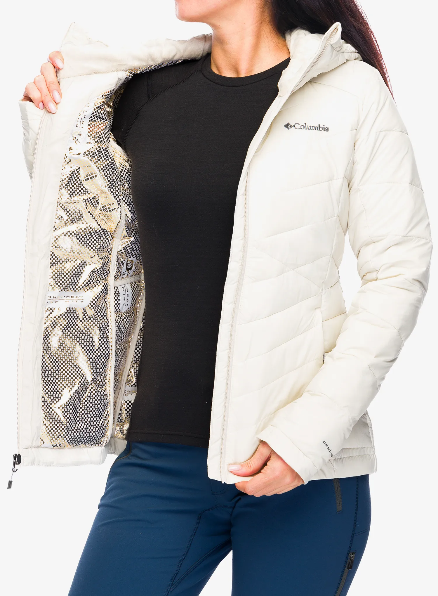 Dámská bunda Columbia Joy Peak II Hooded Jacket - dark stone
