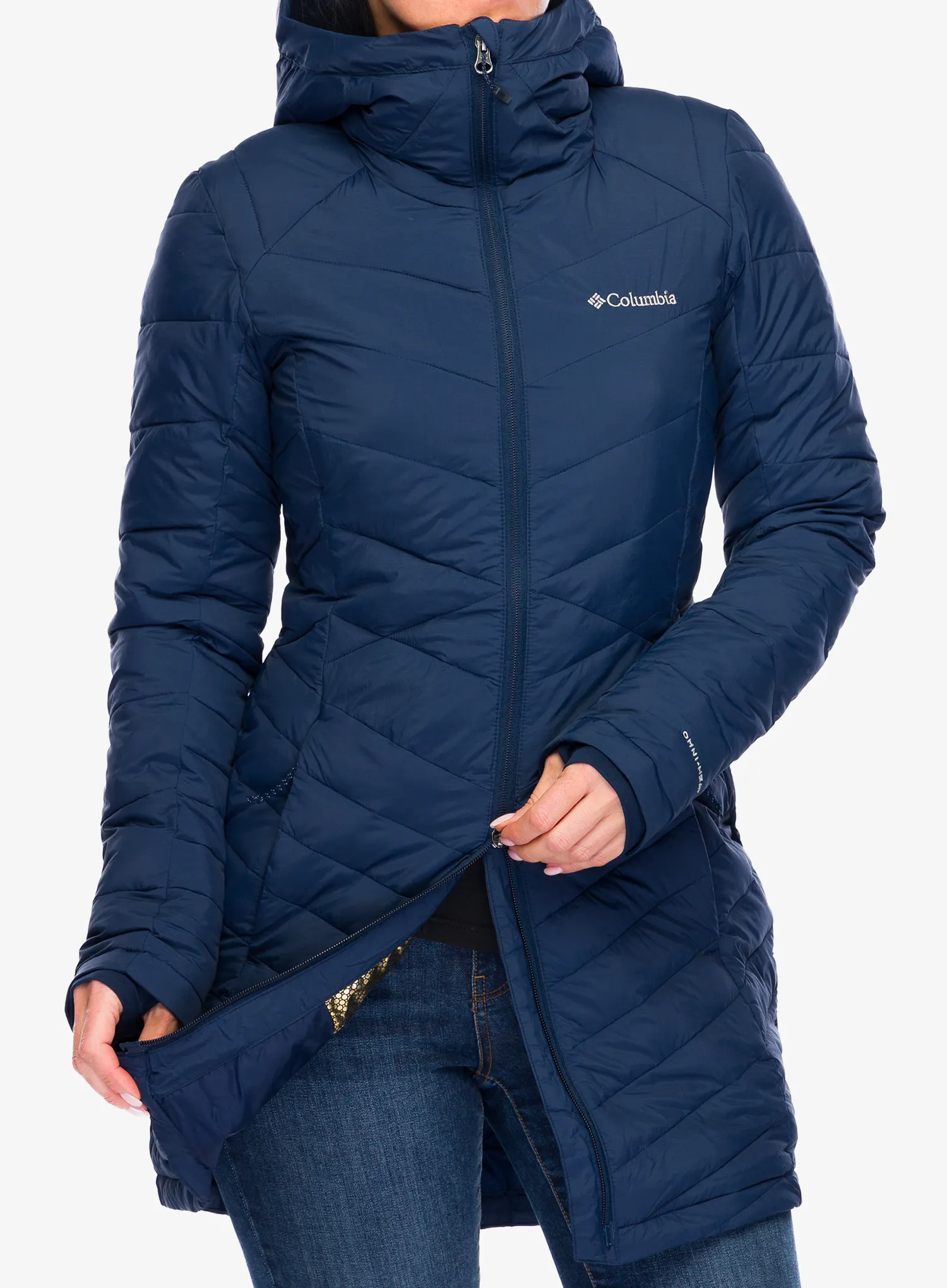 Dámský kabát Columbia Joy Peak II Mid Jacket - collegiate navy/snowdrift/blue