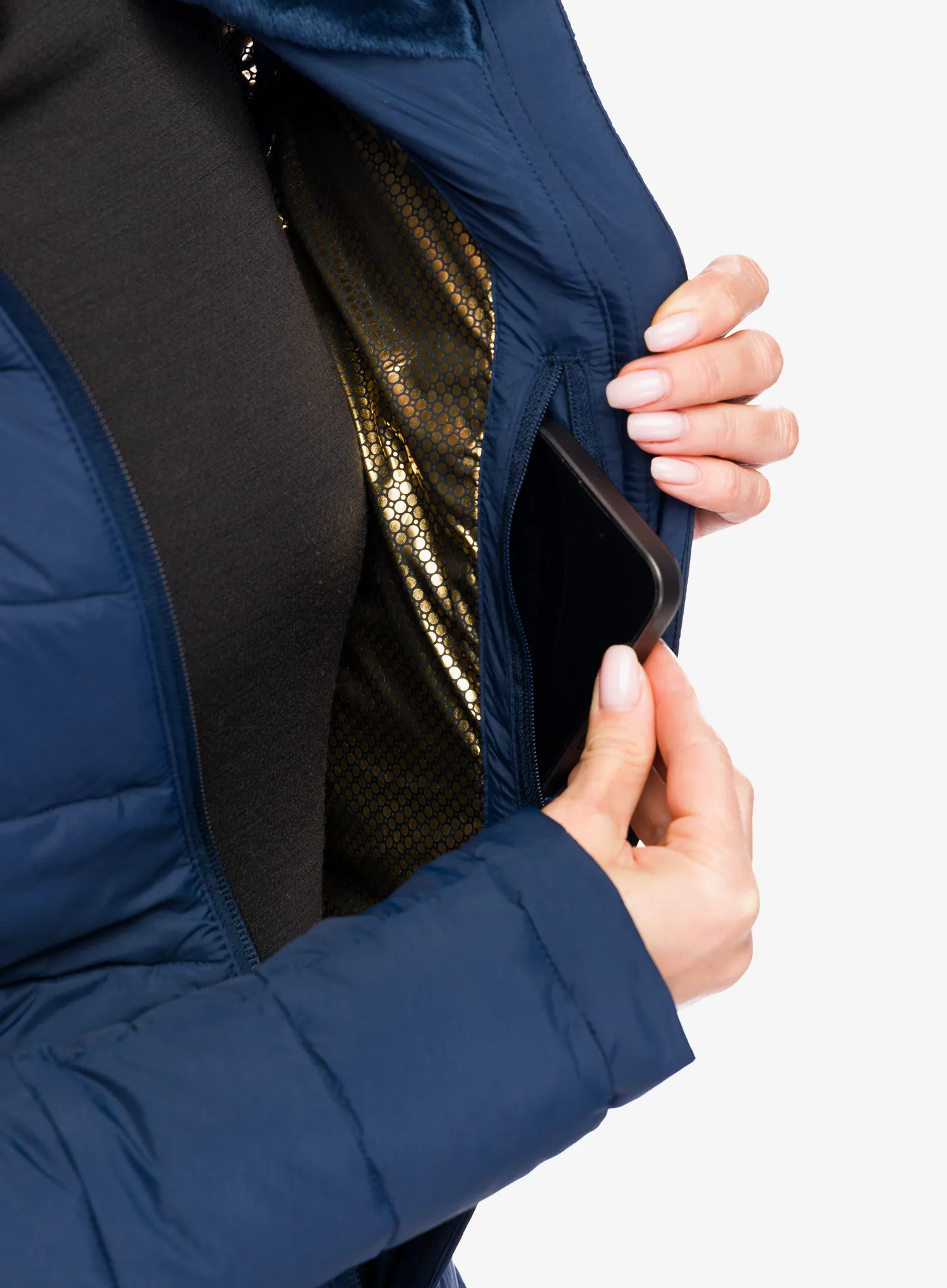 Dámský kabát Columbia Joy Peak II Mid Jacket - collegiate navy/snowdrift/blue