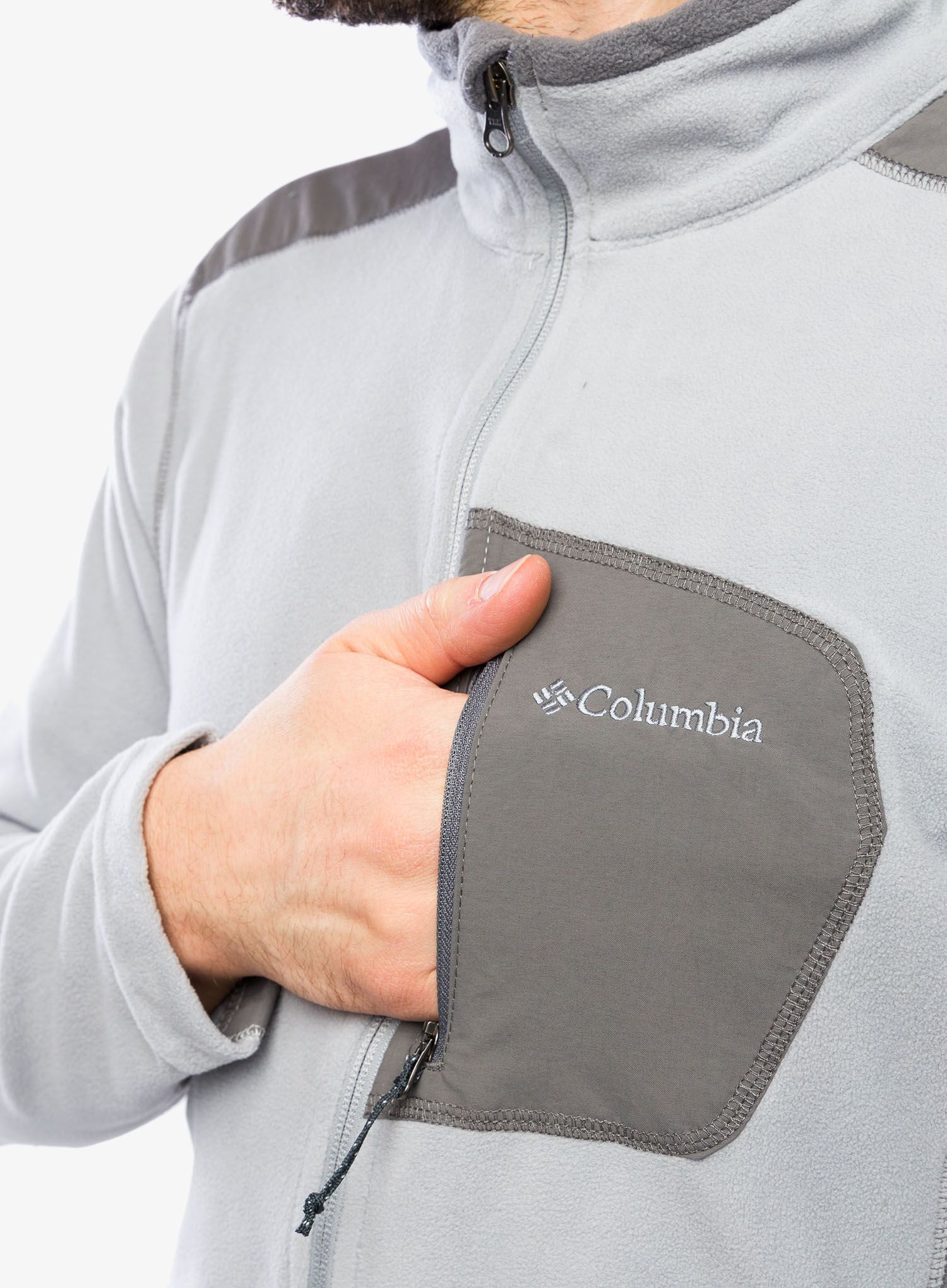 Rozepínací mikina Columbia Klamath Range Full Zip - columbia grey/city grey