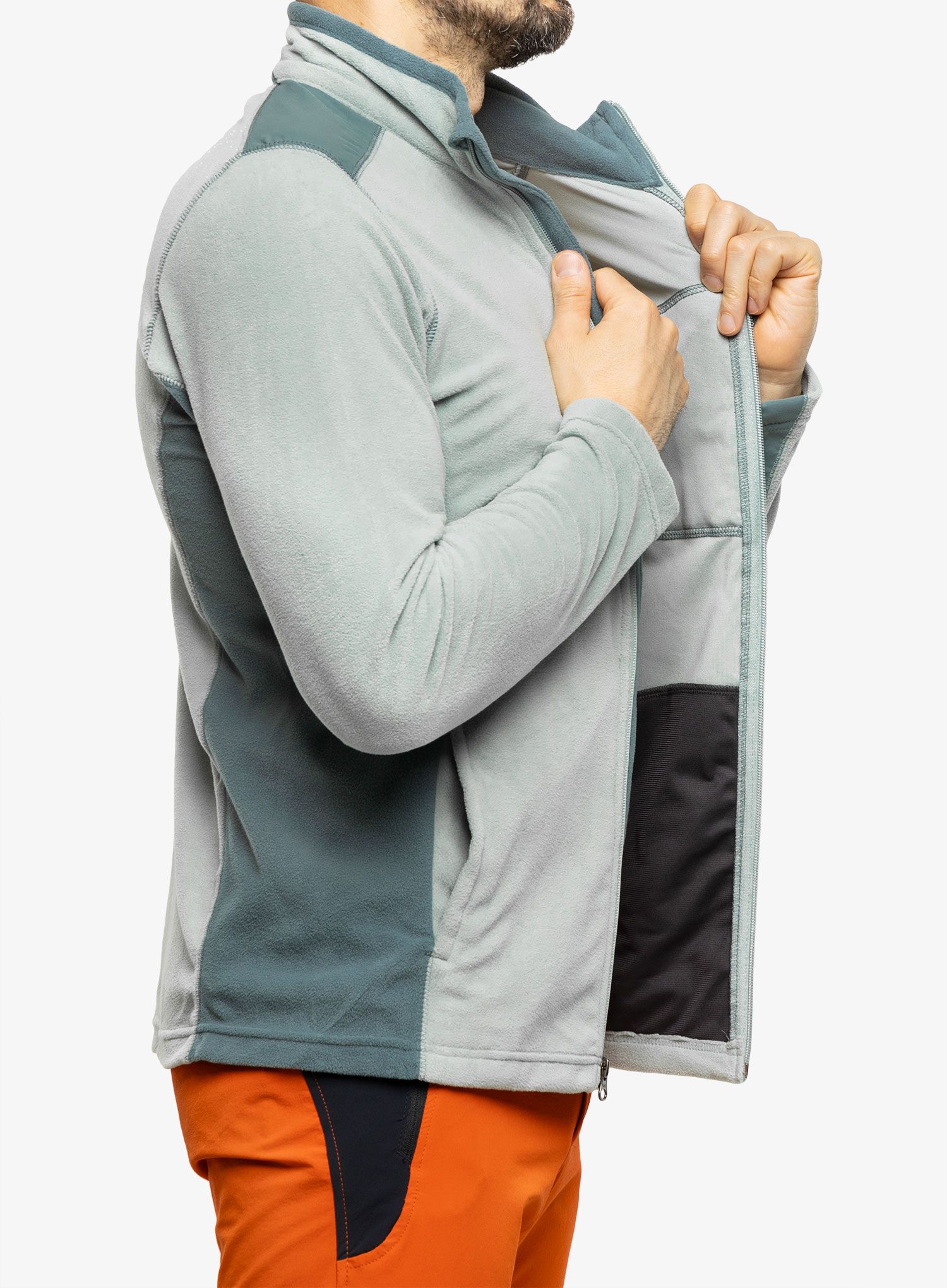 Fleece mikina Columbia Klamath Range Full Zip - niagara/metal
