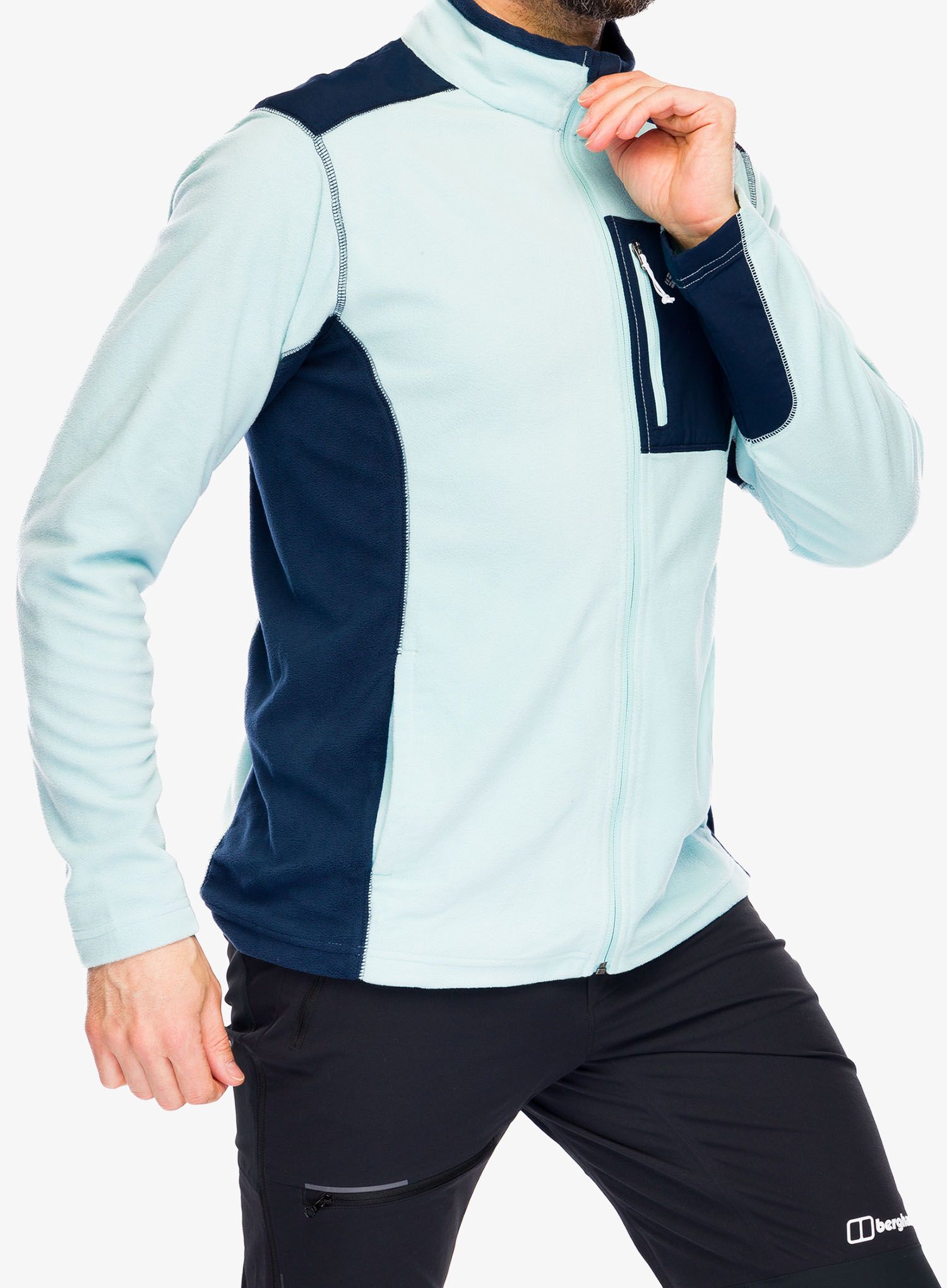 Fleece mikina Columbia Klamath Range Full Zip - spray/collegiate navy