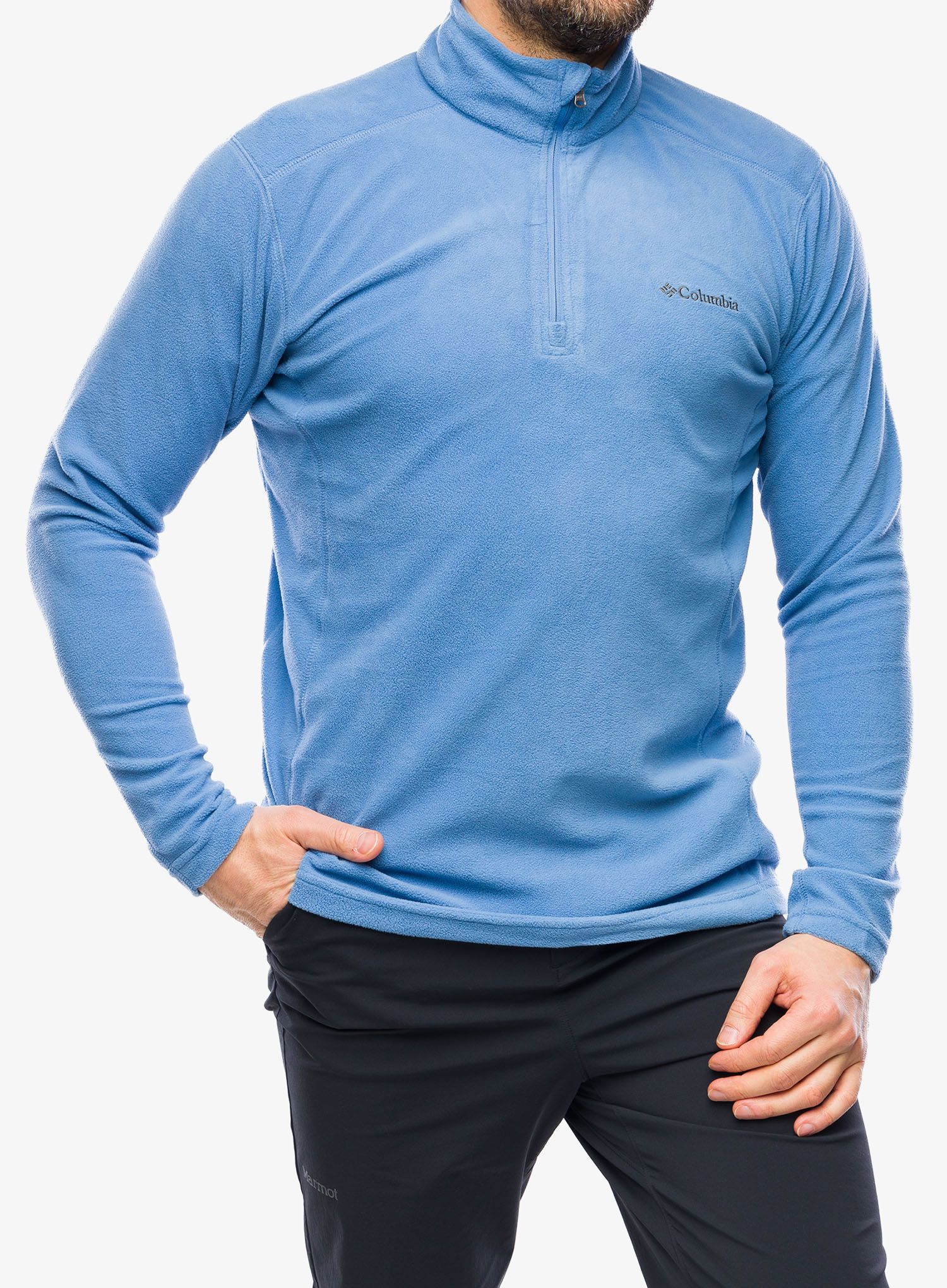 Fleece mikina Columbia Klamath Range II Half Zip - skyler