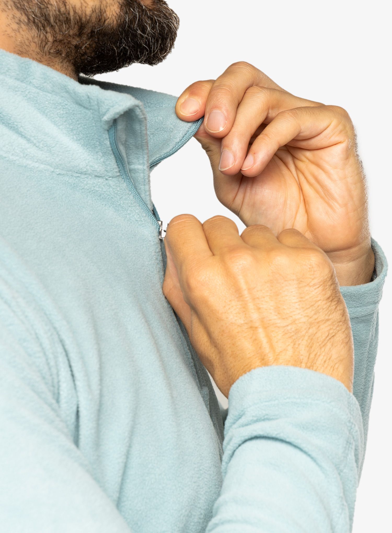 Pánská mikina Columbia Klamath Range II Half Zip - stone blue