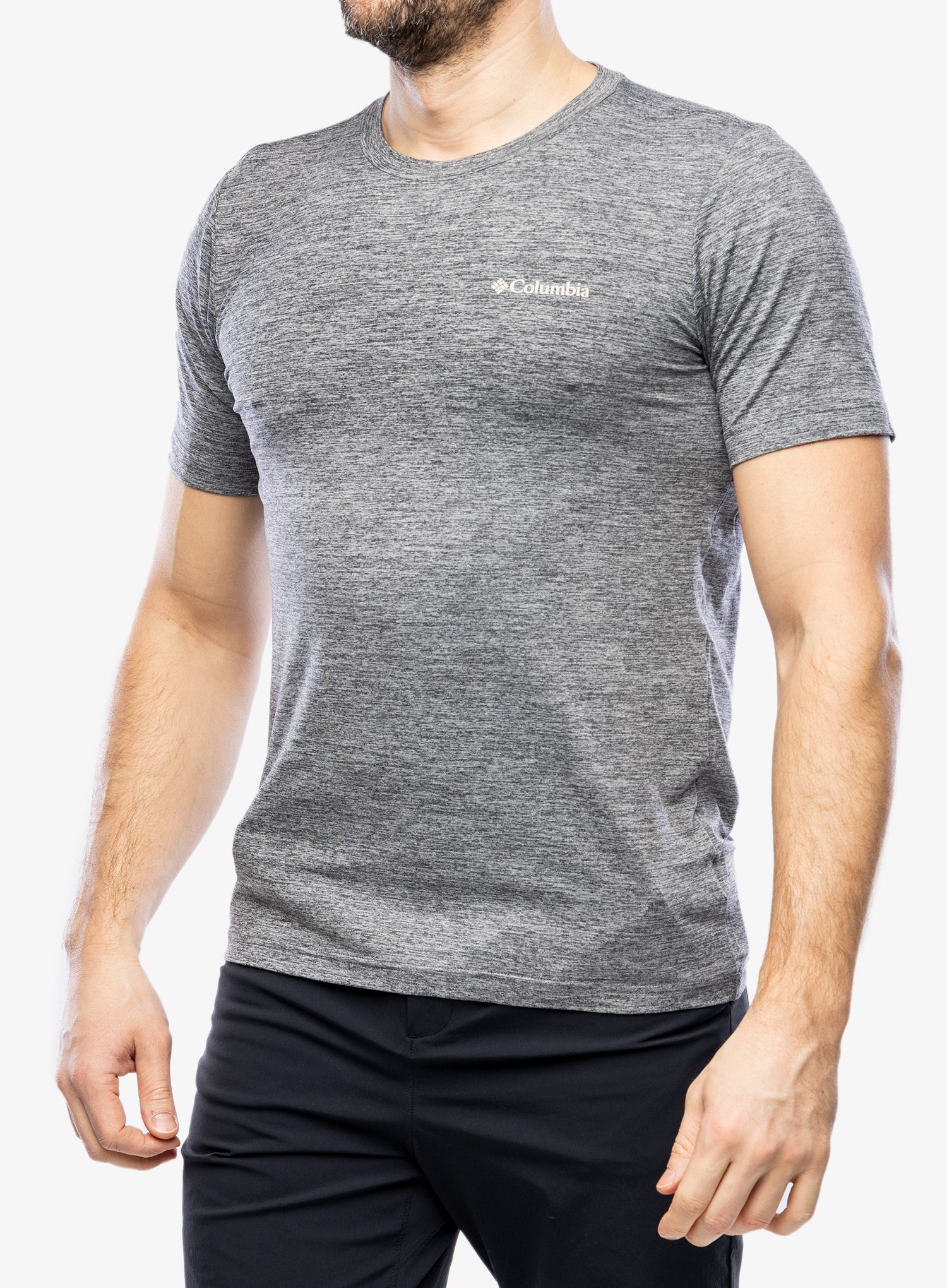 Tričko s potiskem Columbia Kwick Hike Back Graphic S/S Tee - black/naturally boundless