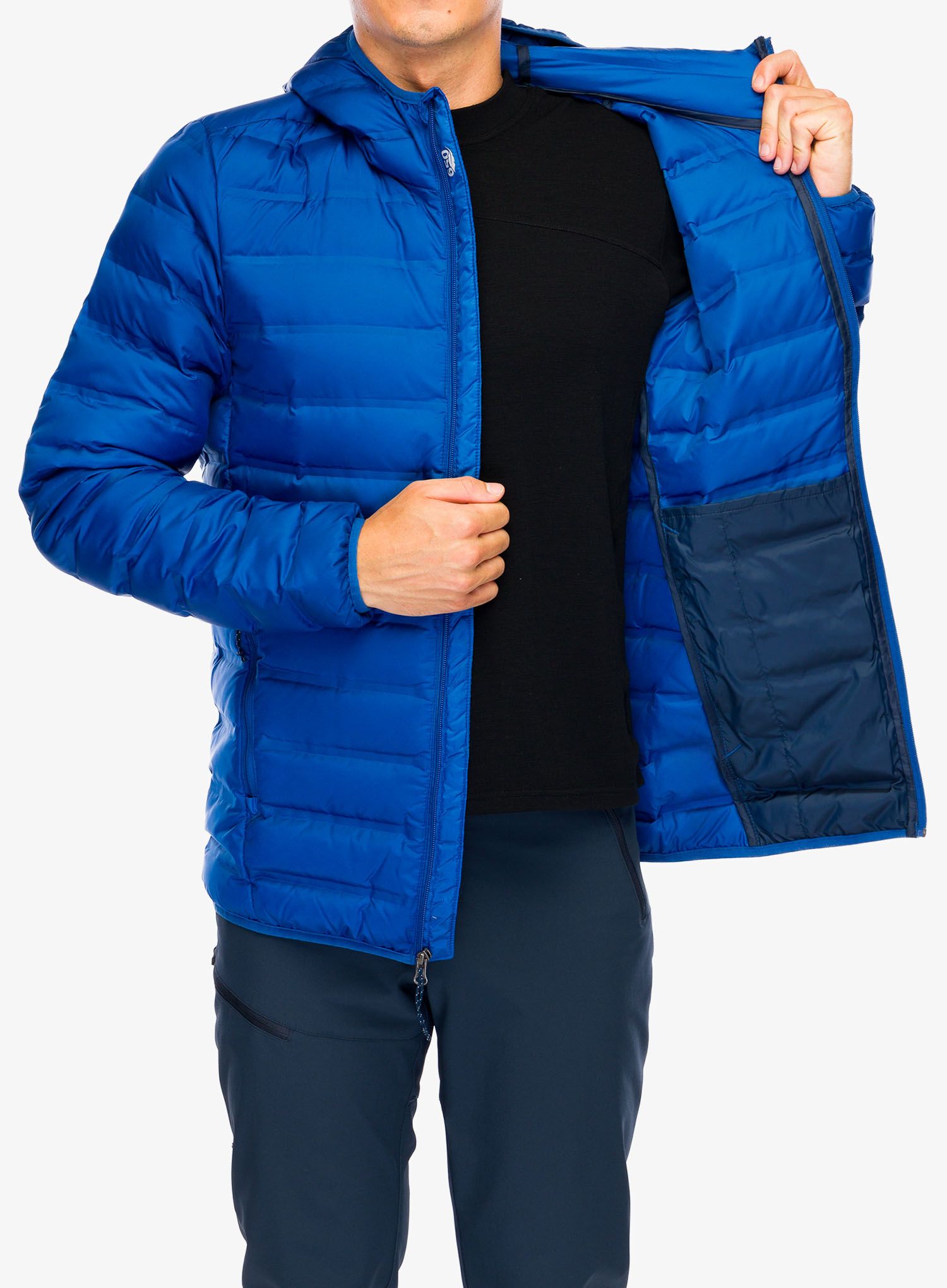 Péřová bunda Columbia Lake 22 Down Hooded Jacket - mountain blue