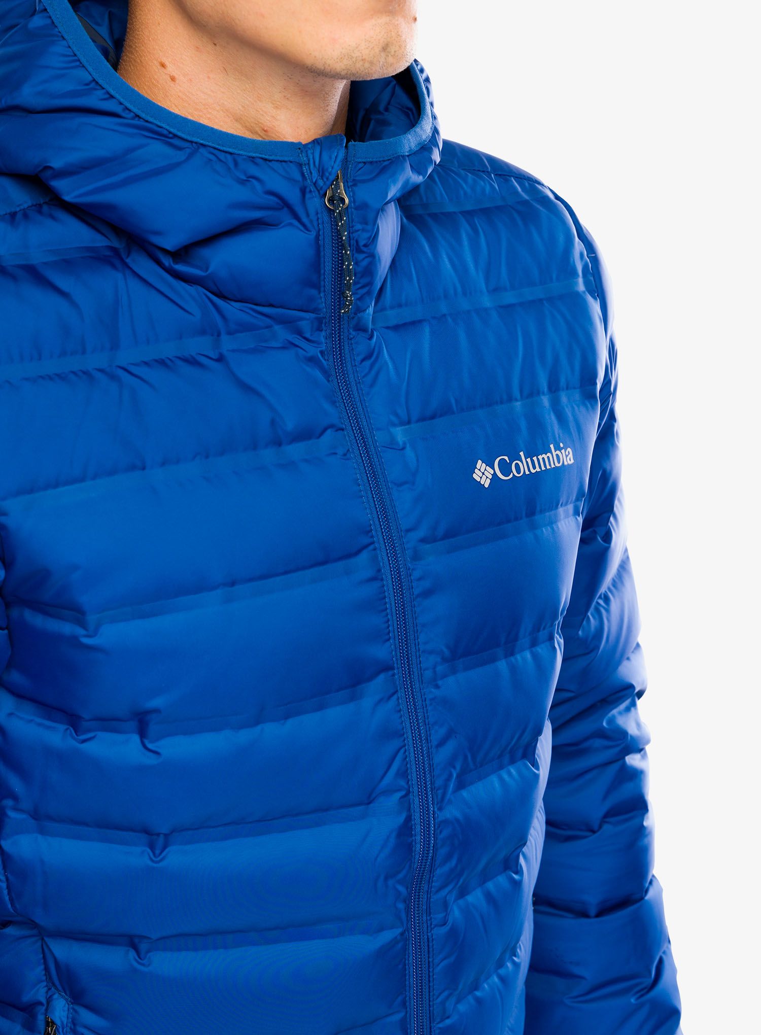 Péřová bunda Columbia Lake 22 Down Hooded Jacket - mountain blue