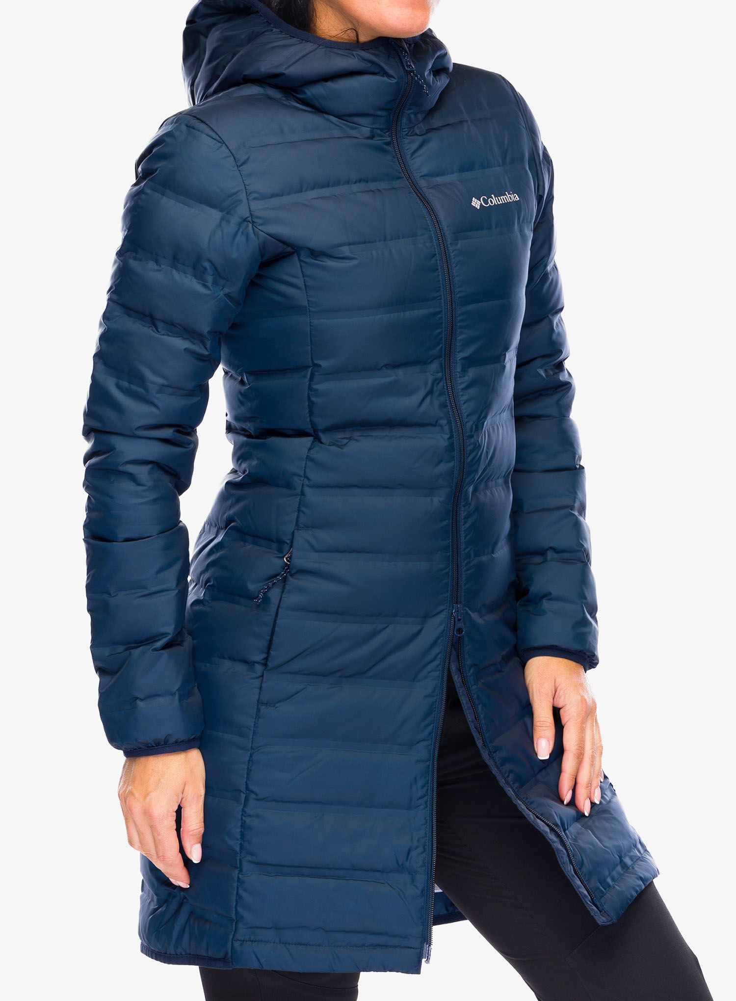 Dámský péřový kabát Columbia Lake 22  II Down Long Hooded Jacket - collegiate navy