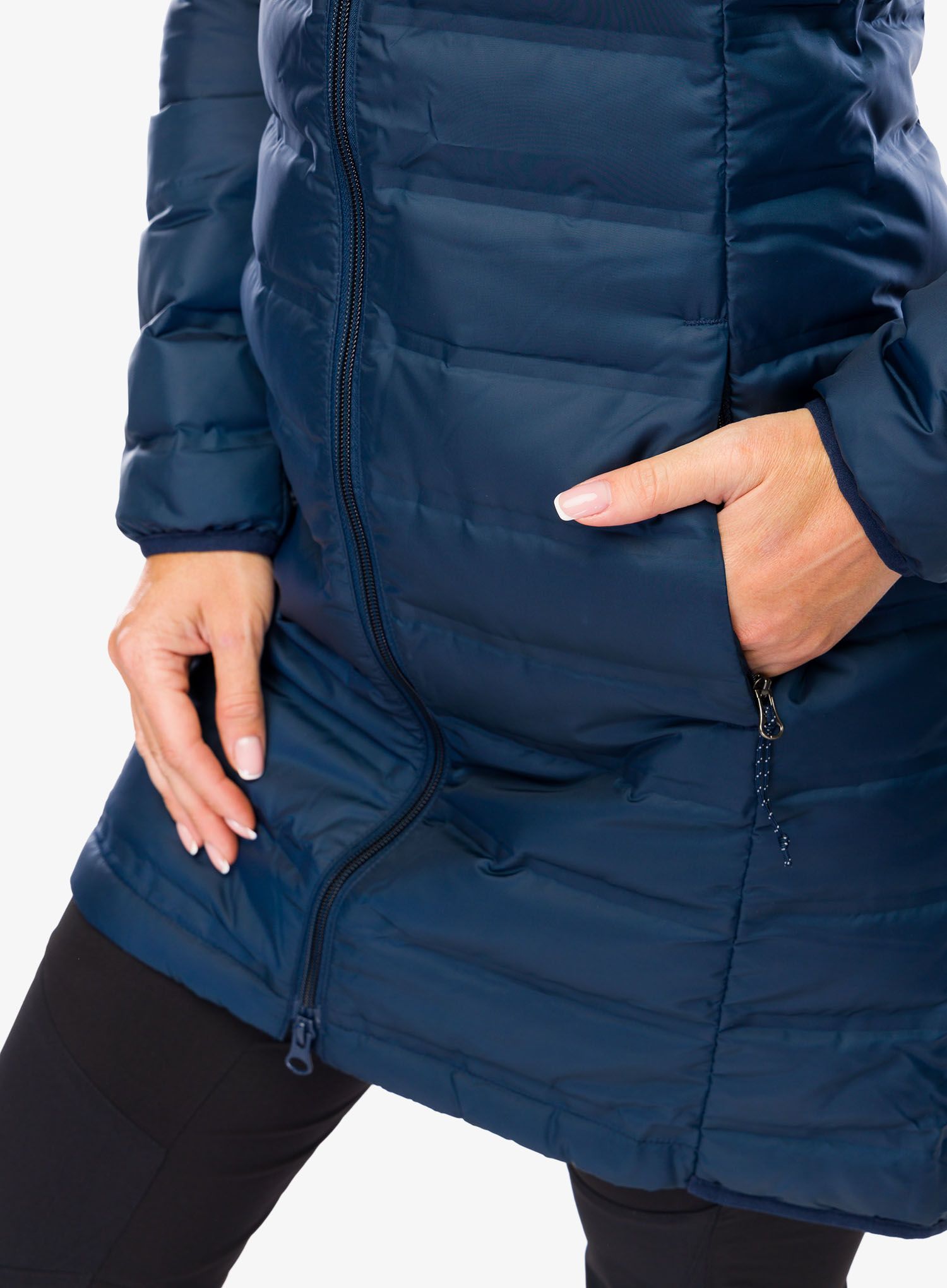 Dámský péřový kabát Columbia Lake 22  II Down Long Hooded Jacket - collegiate navy
