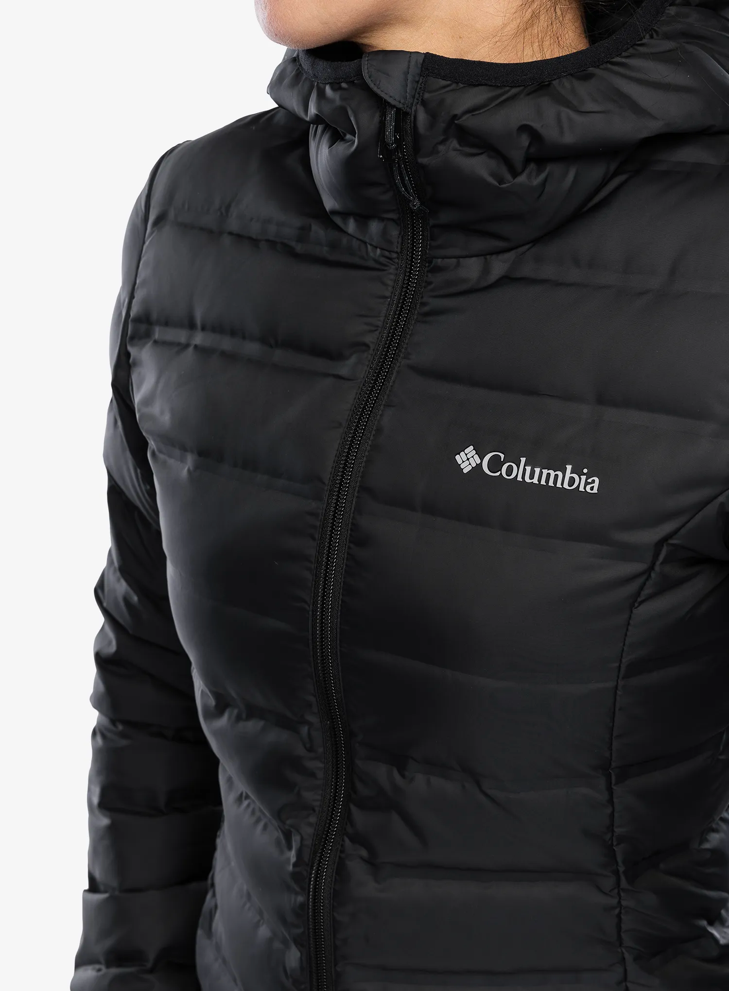 Dámský péřový kabát Columbia Lake 22  II Down Long Hooded Jacket - black