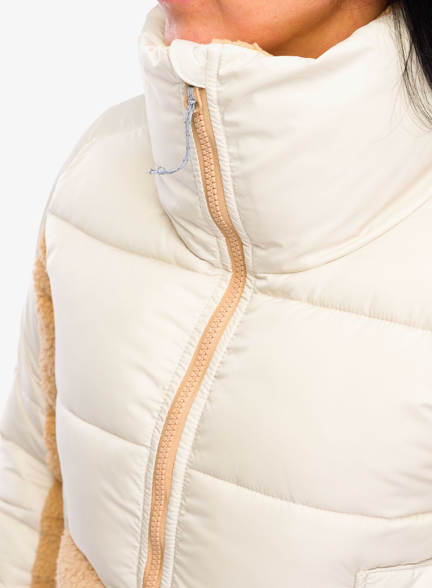 Zateplená bunda dámská Columbia Leadbetter Point II Sherpa Hybrid - dark stone/canoe