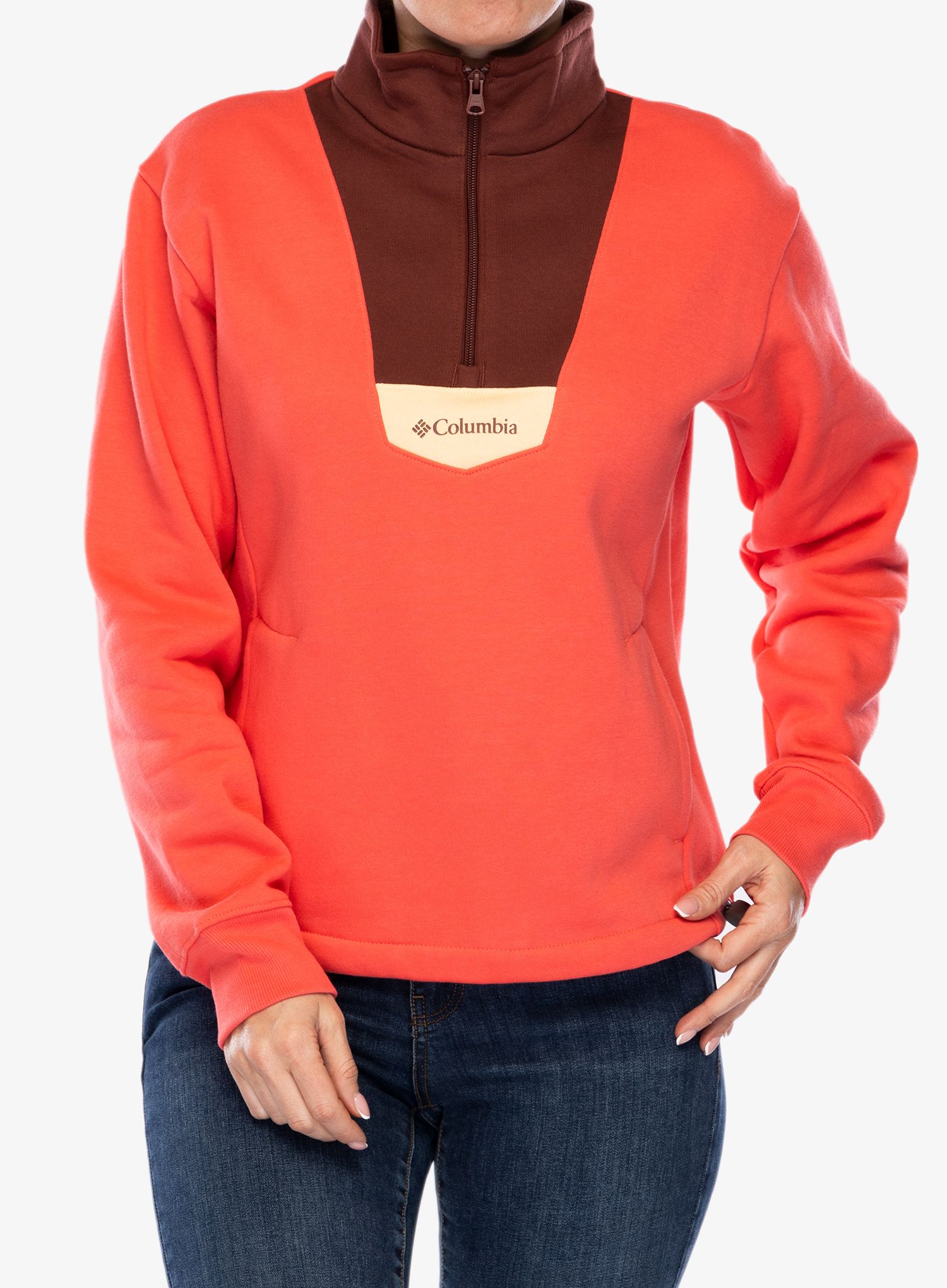 Mikina se zipem Columbia Lodge Quarter Zip - juicy/spice/sunkissed