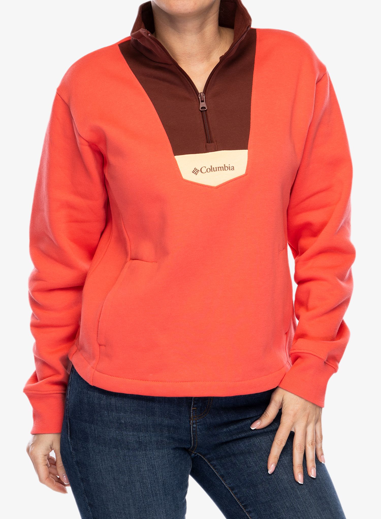 Mikina se zipem Columbia Lodge Quarter Zip - juicy/spice/sunkissed