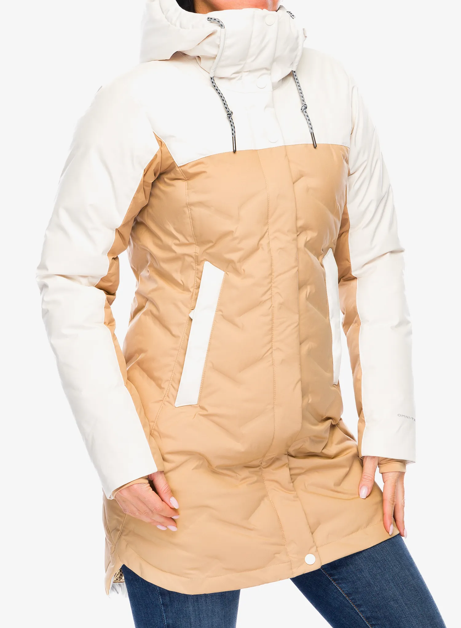 Dámský péřový kabát Columbia Mountain Croo III Mid Down Jacket - canoe/chalk