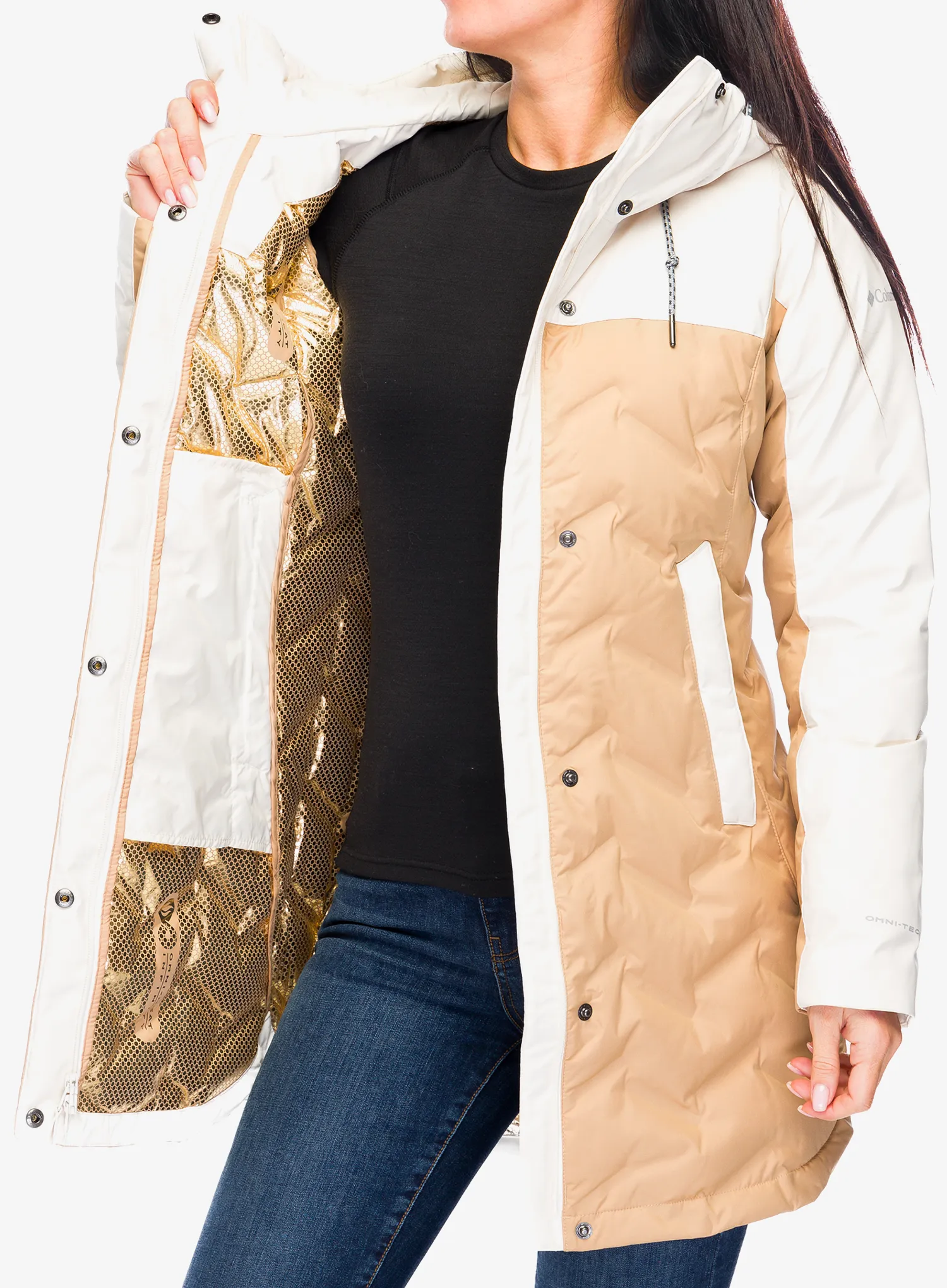 Dámský péřový kabát Columbia Mountain Croo III Mid Down Jacket - canoe/chalk