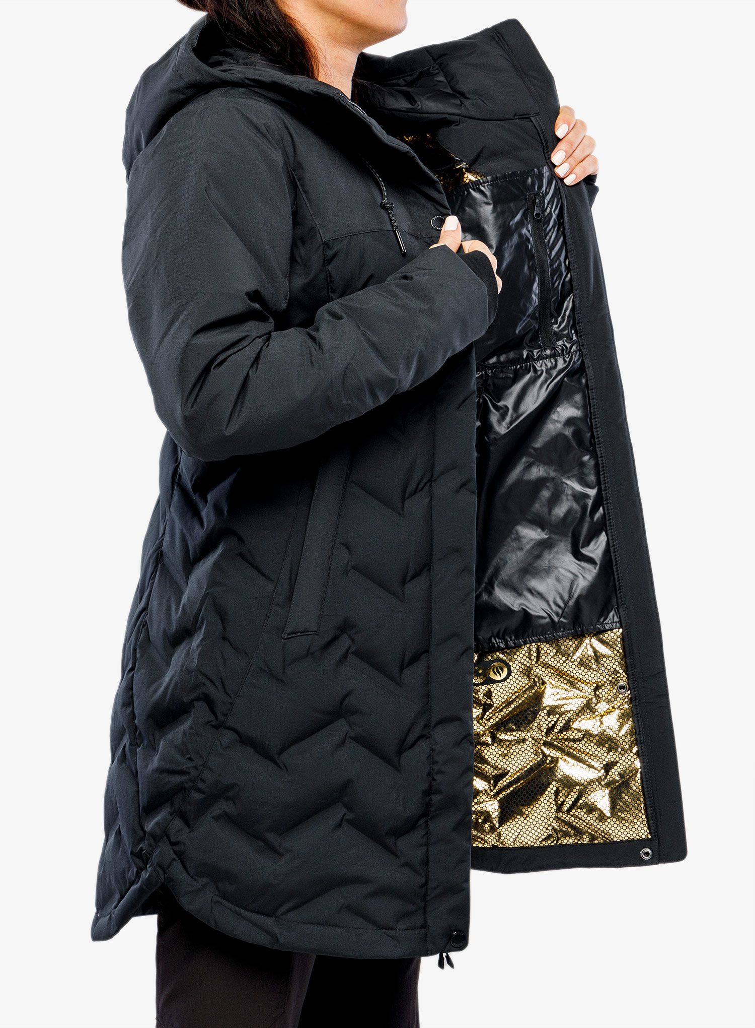 Dámský péřový kabát Columbia Mountain Croo Long Down Jacket - black