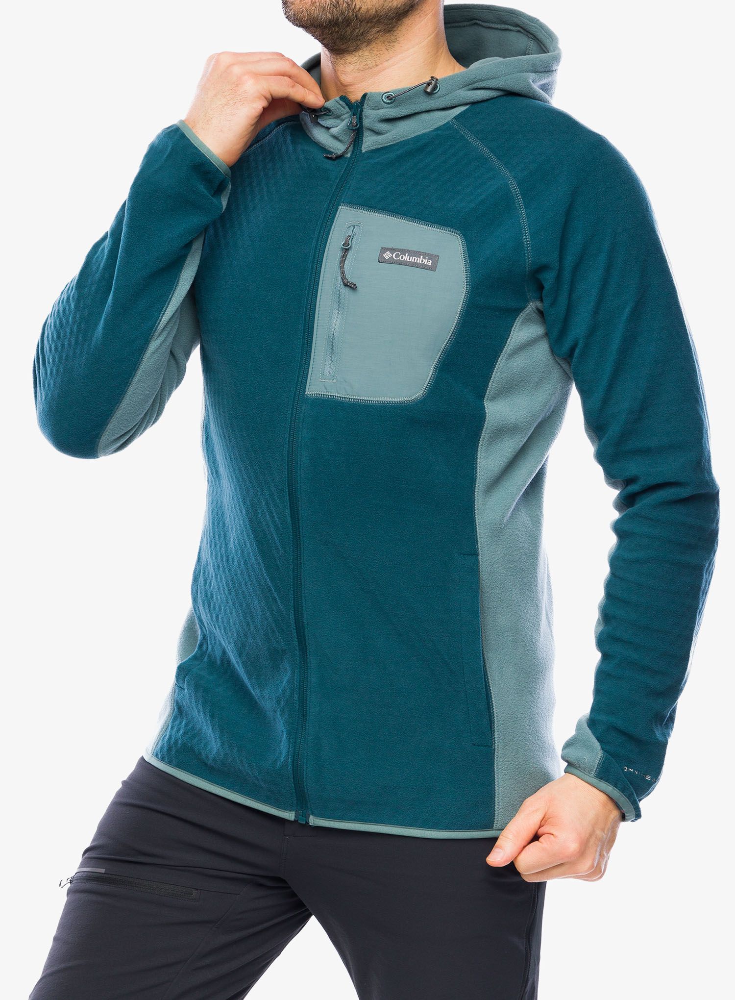 Mikina s kapucí Columbia Outdoor Tracks Hooded Full Zip - night wave/metal