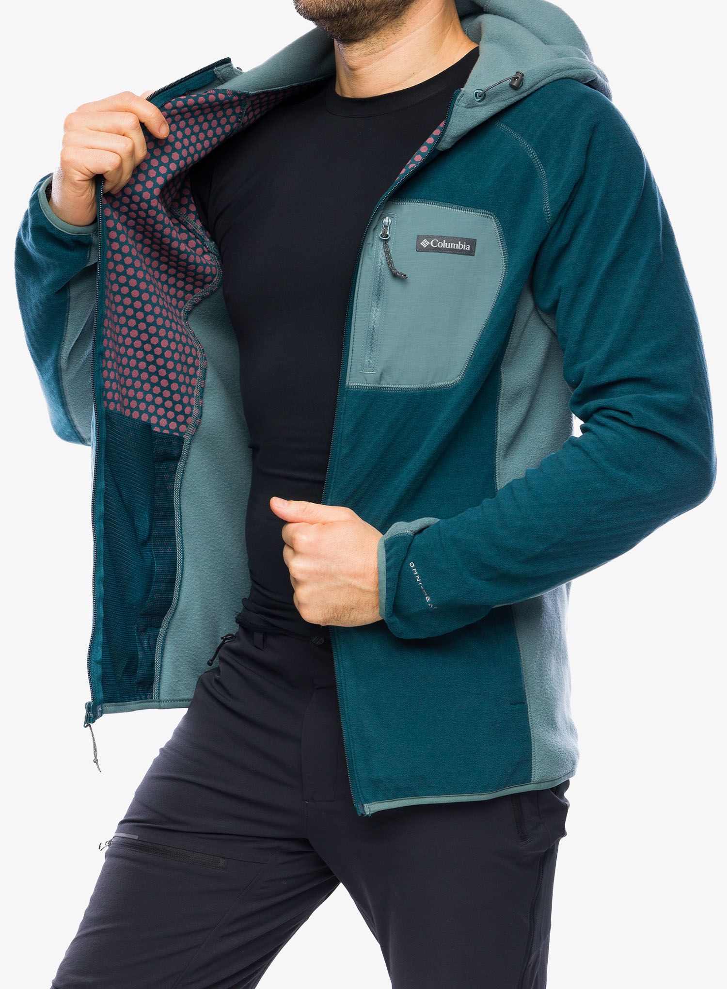 Mikina s kapucí Columbia Outdoor Tracks Hooded Full Zip - night wave/metal
