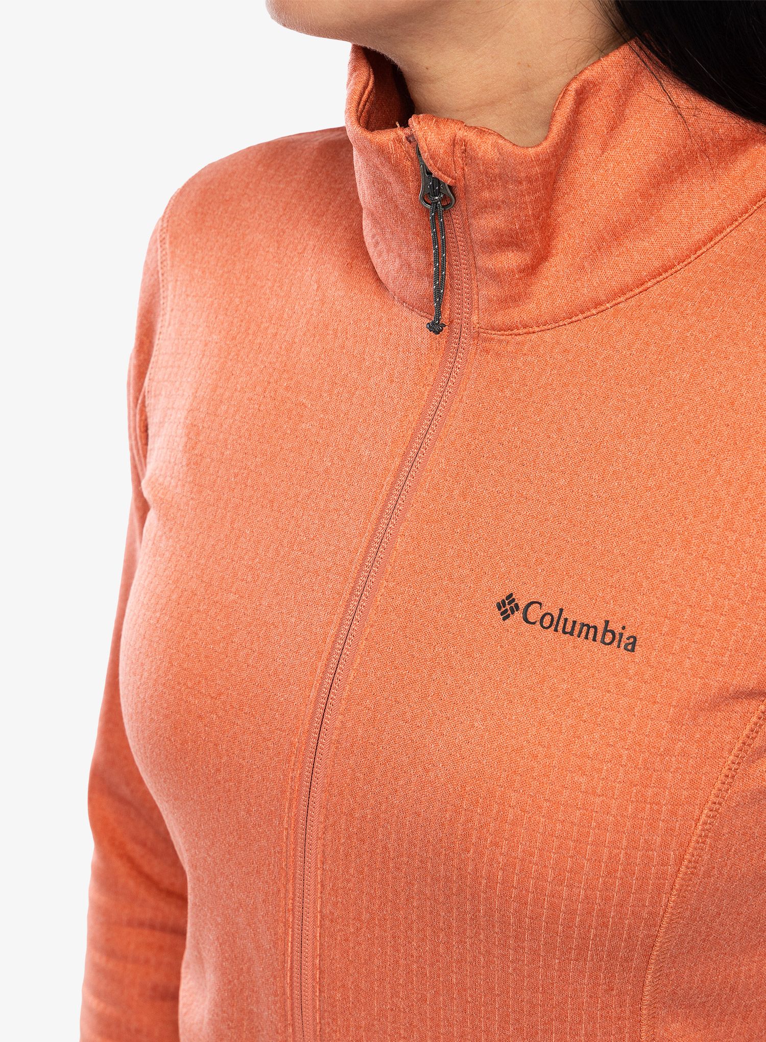 Dámská mikina na zip Columbia Park View Grid Fleece Full Zip - faded peach heather